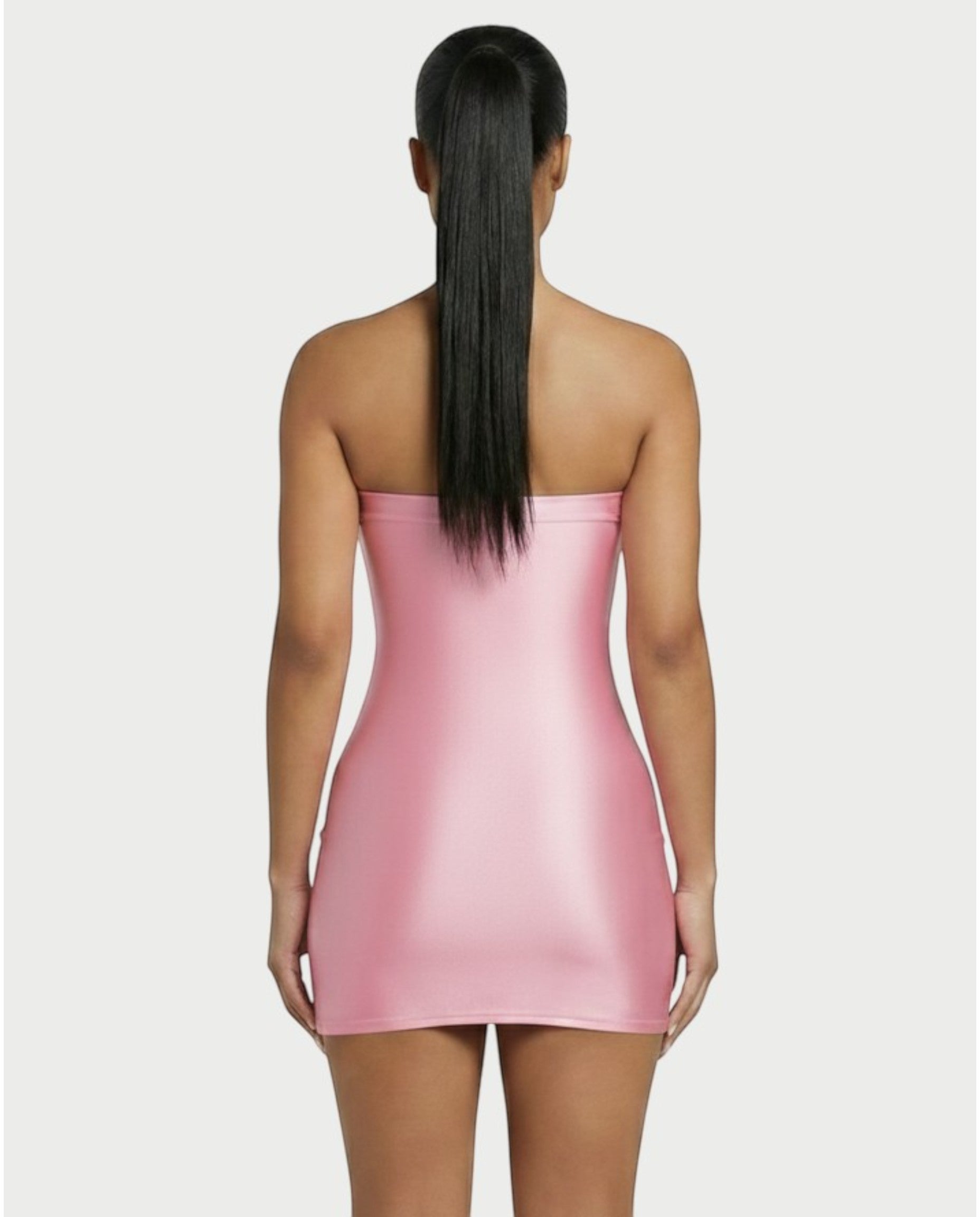 EVELORE Satin Tube Bodycon Mini Dress