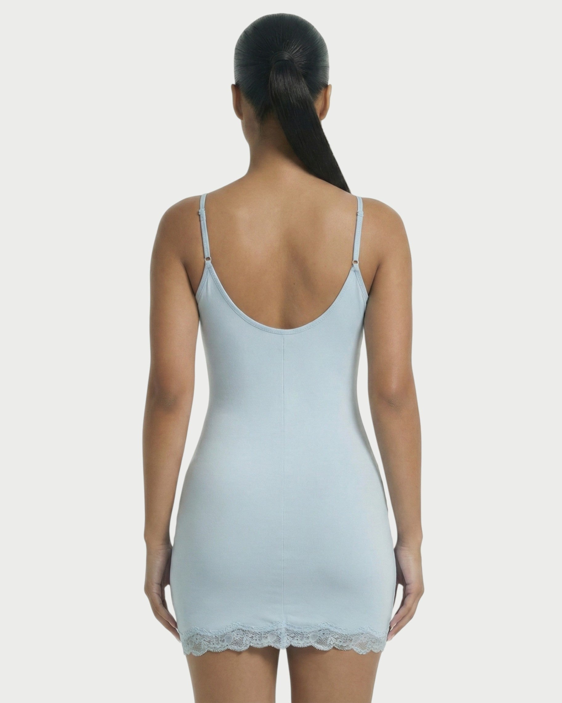MEVAYA Lace-Trim Cami Bodycon Mini Dress