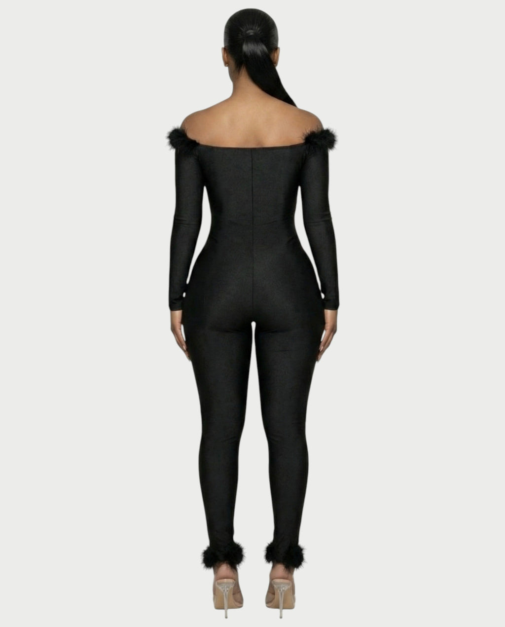 RAELYN Feather Trimmed Jumpsuit