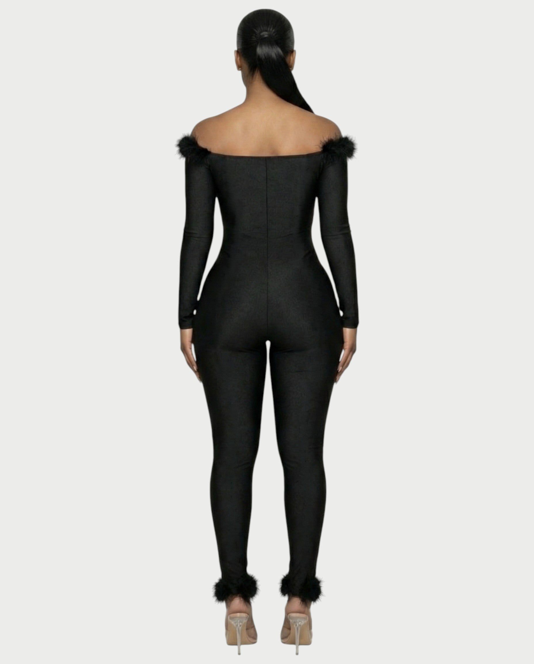 RAELYN Feather Trimmed Jumpsuit