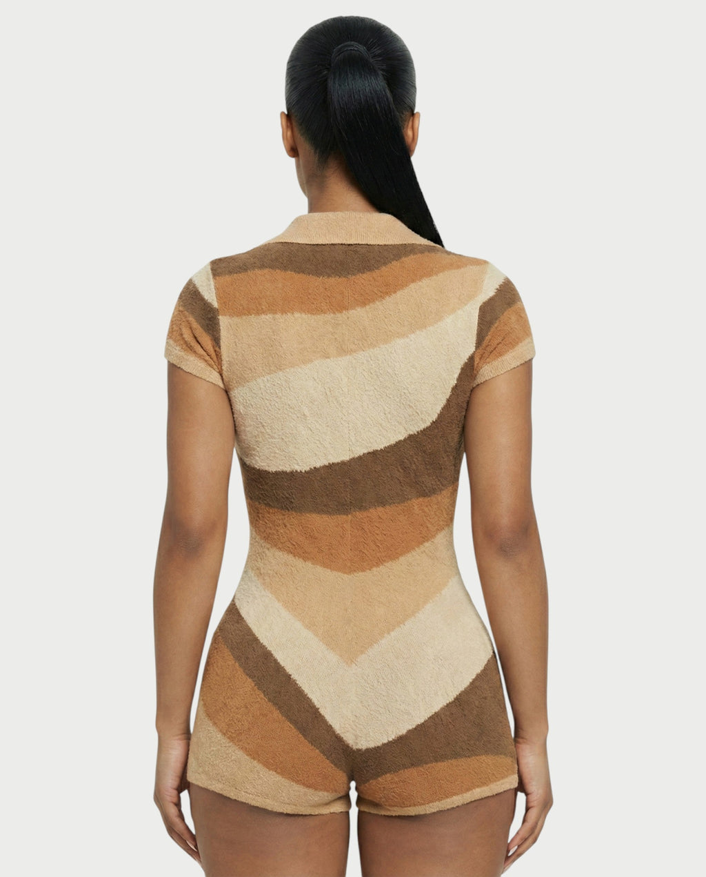 ELLAY Knit Abstract Print Romper