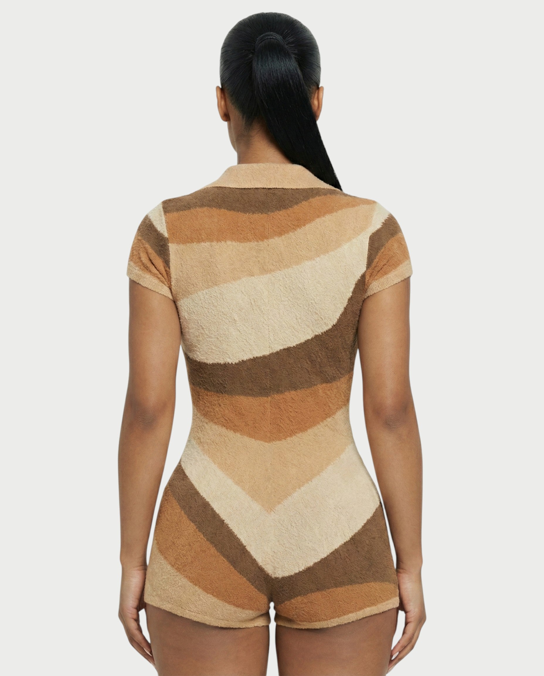 ELLAY Knit Abstract Print Romper
