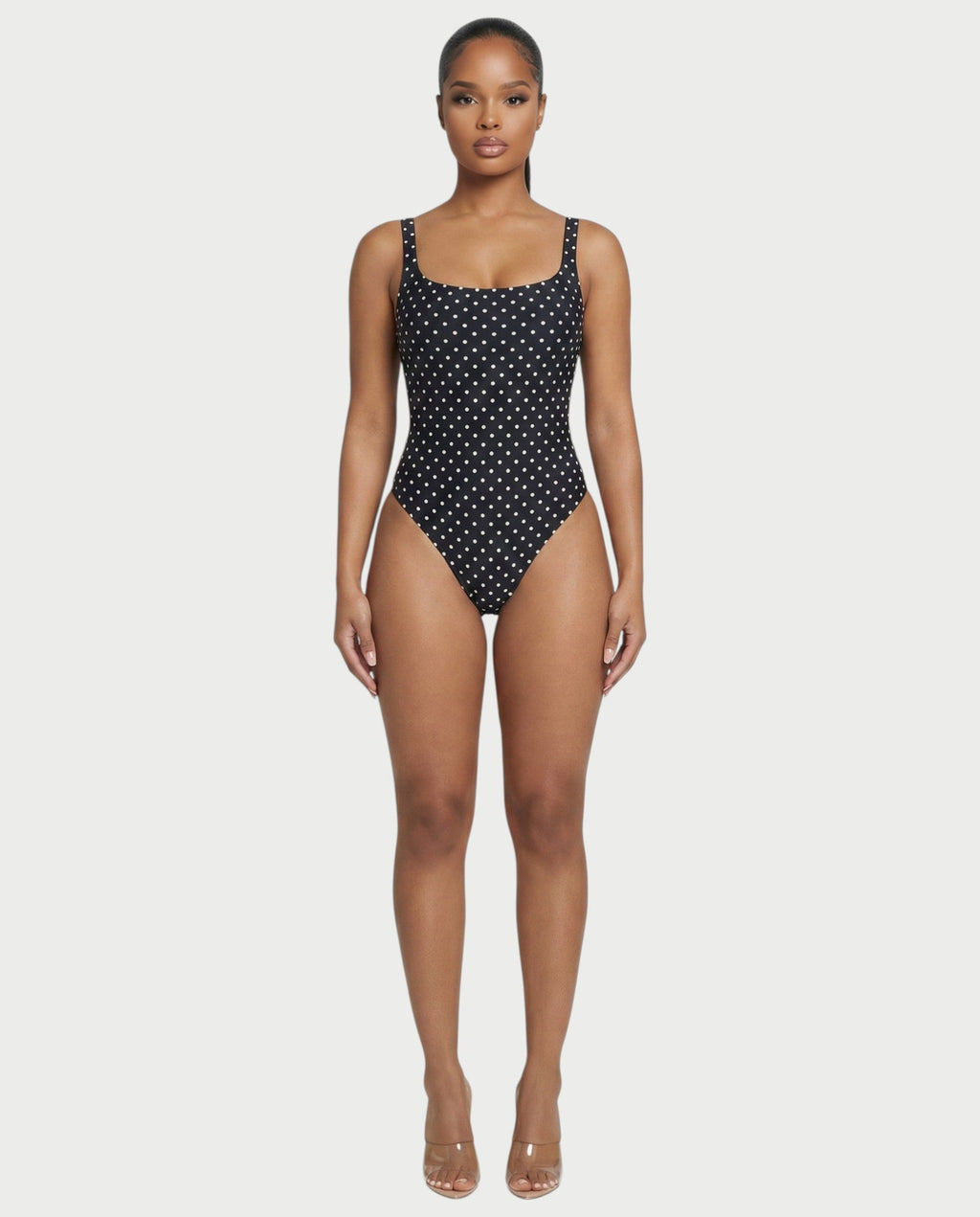 Patterned Scoop Neck Bodysuit