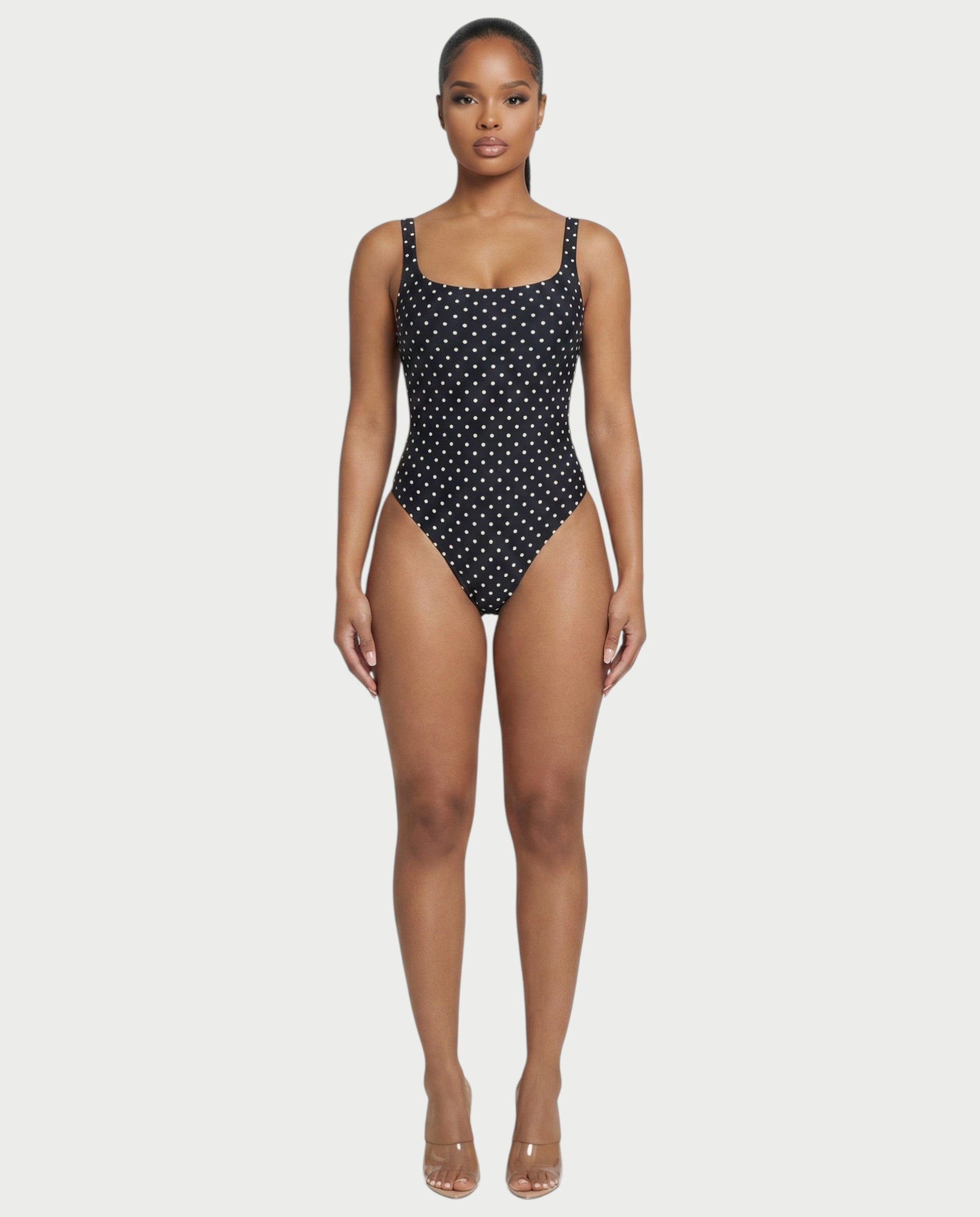 Patterned Scoop Neck Bodysuit