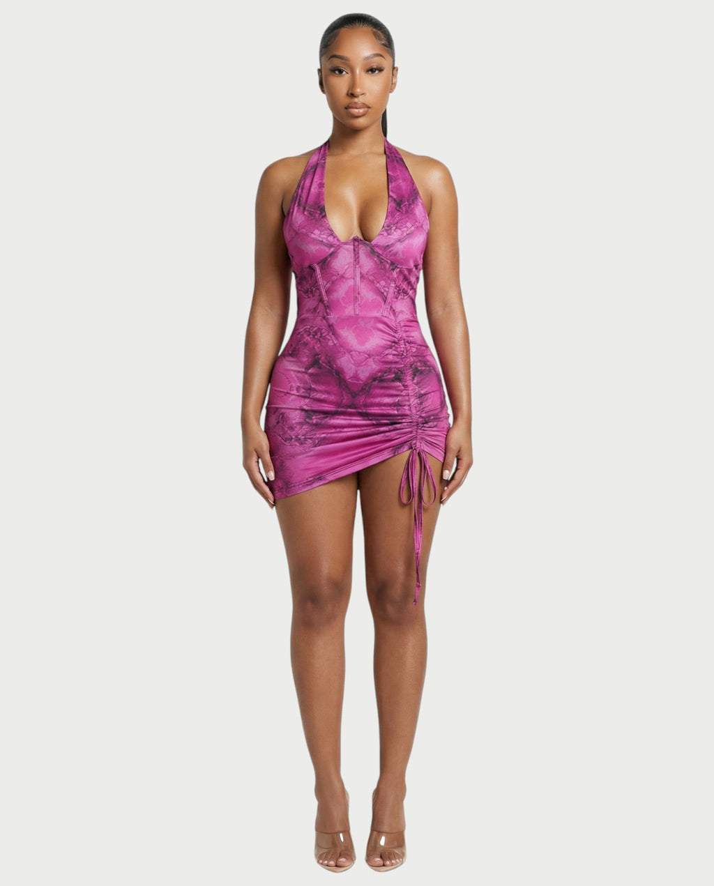 DELARA Halter Mini Dress