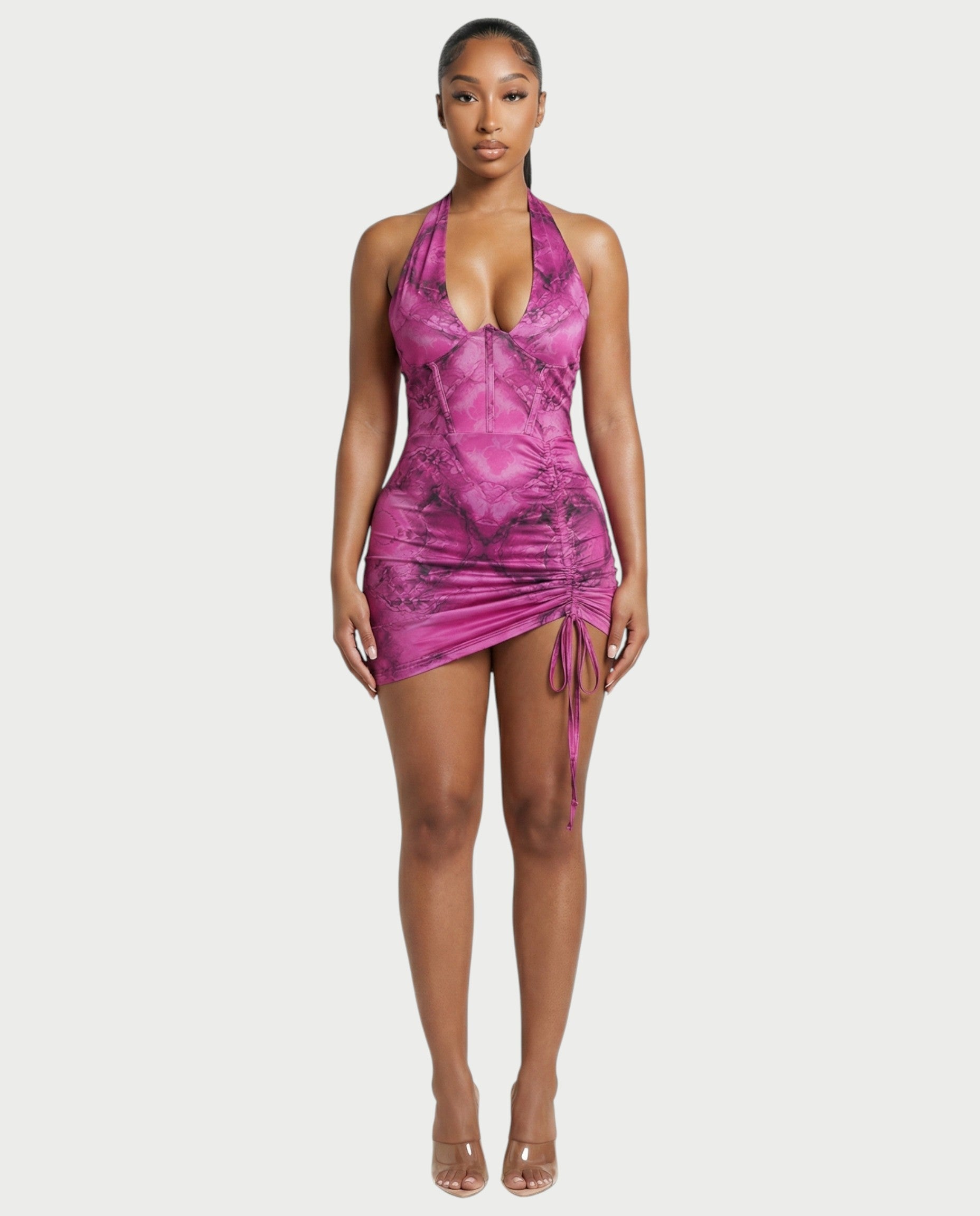 DELARA Halter Mini Dress
