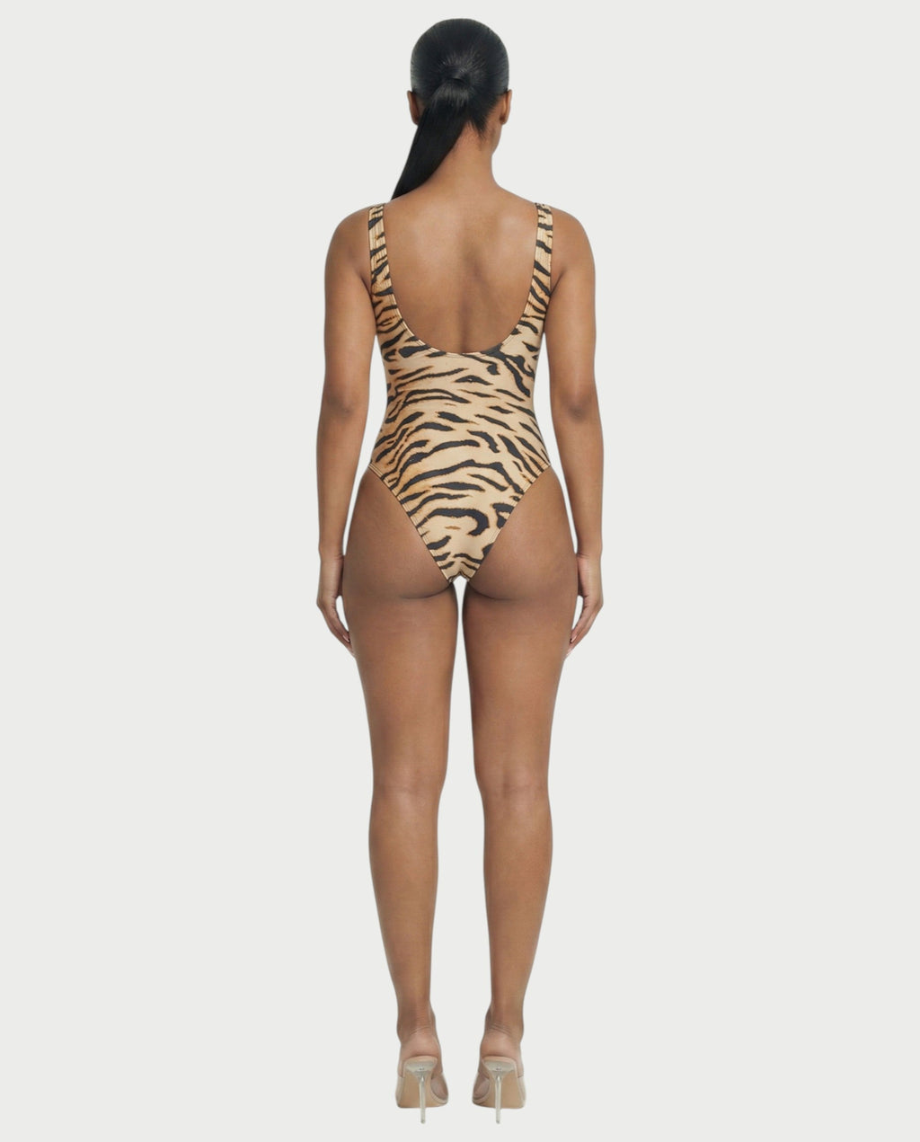 Patterned Scoop Neck Bodysuit
