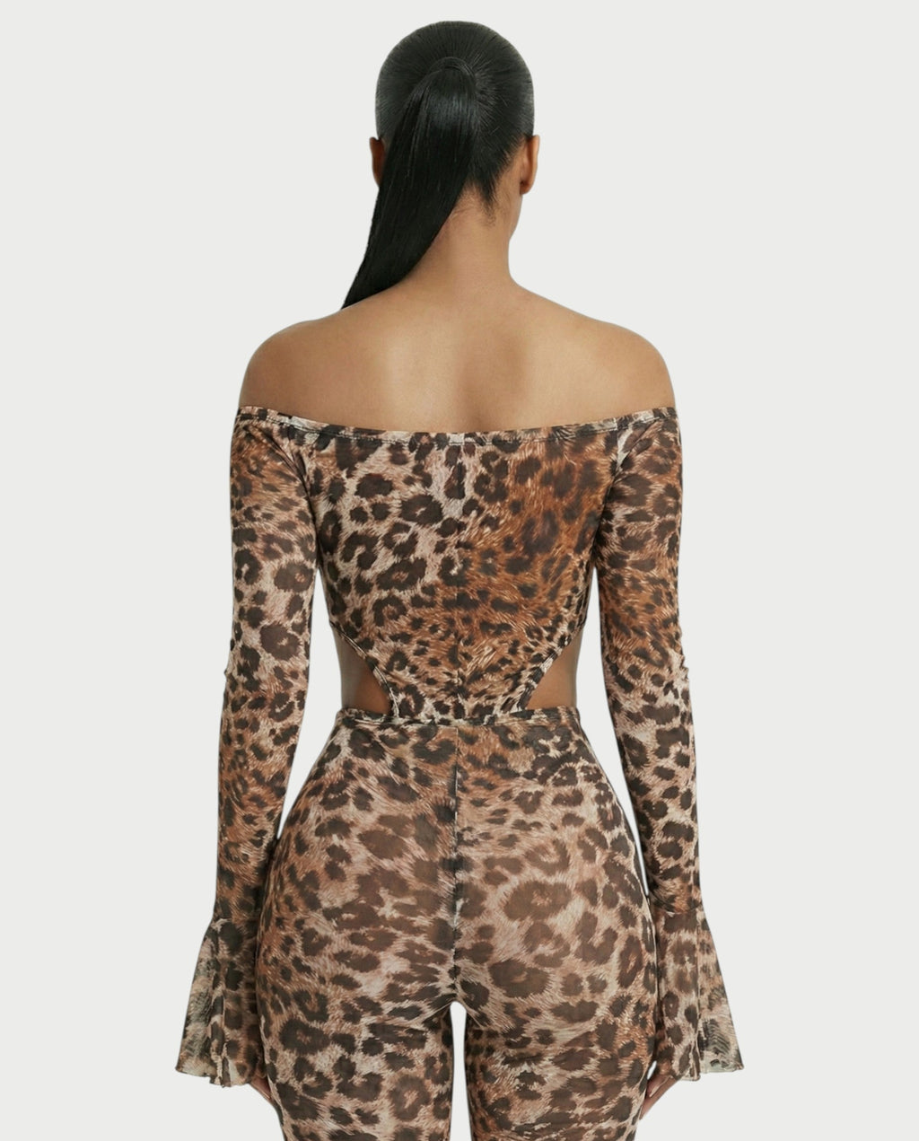 LIBRA Leopard Print Off Shoulder Set