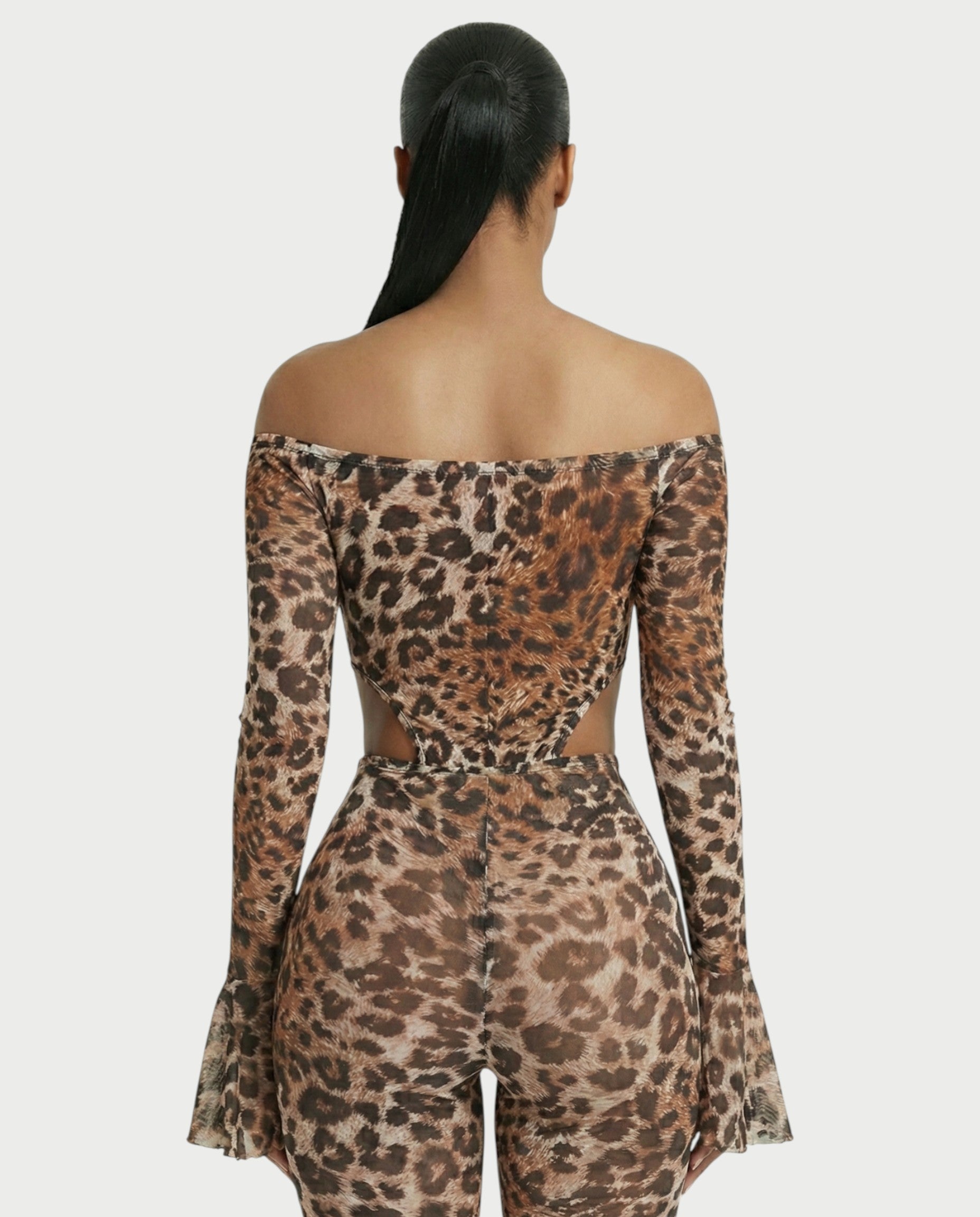 LIBRA Leopard Print Off Shoulder Set