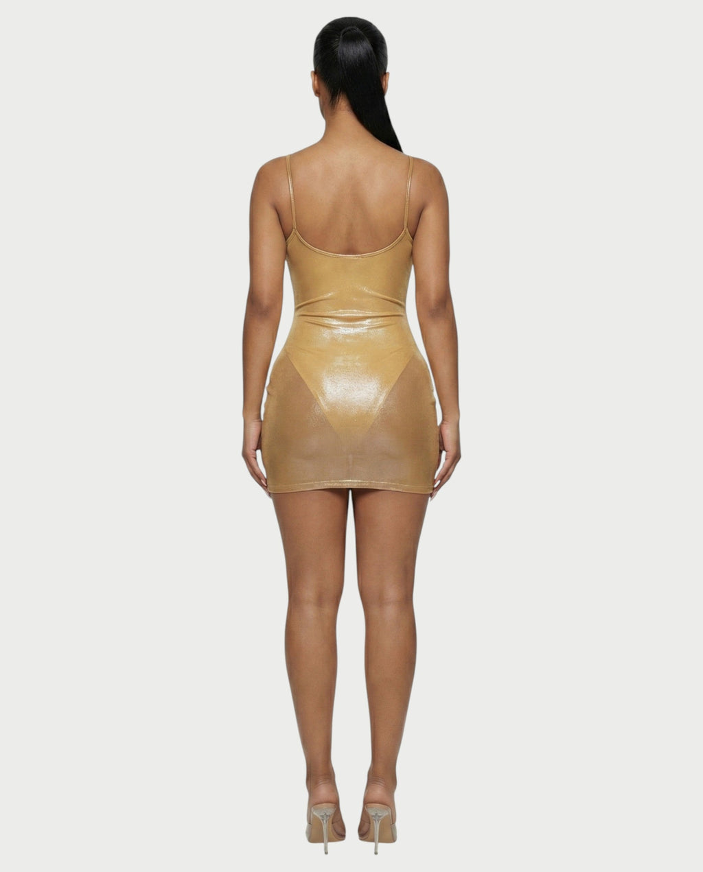 ZARI Shimmer Bodysuit Mini Dress