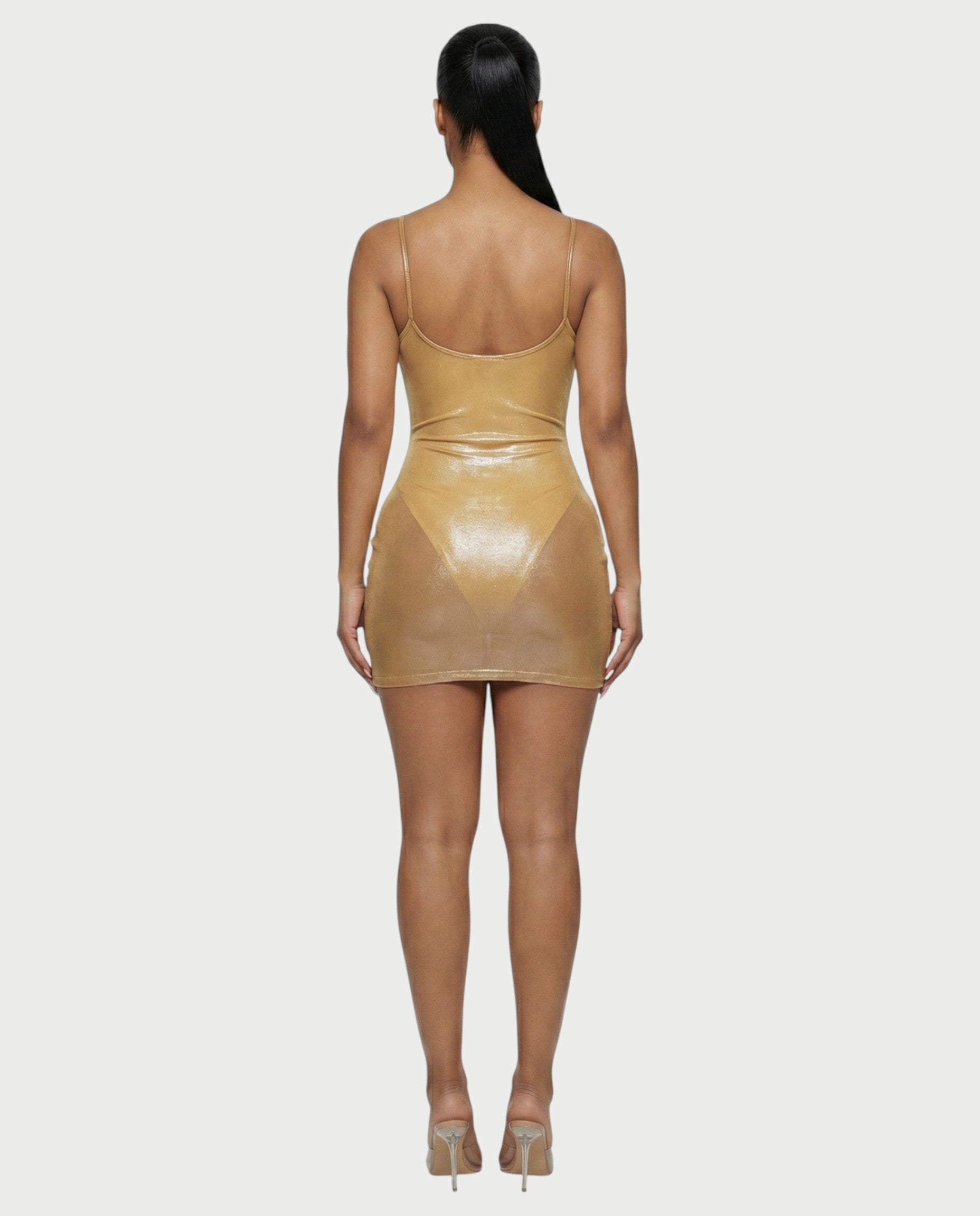 ZARI Shimmer Bodysuit Mini Dress