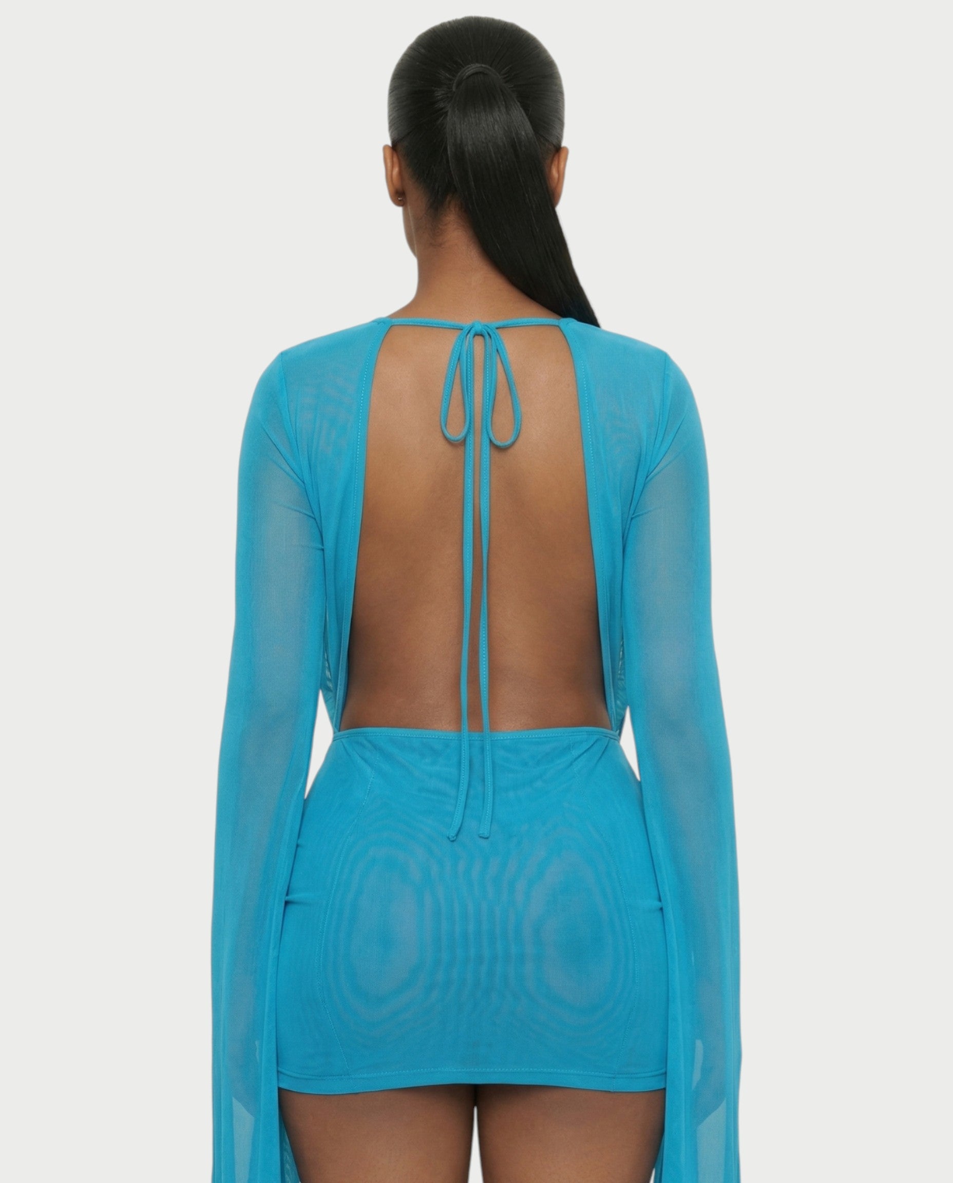 CAROL Cowl Neck Draped Mini Dress