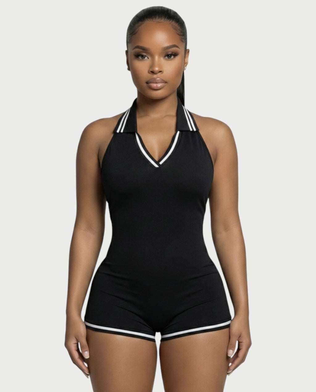 JEYNE Backless Halter Sleeveless Romper
