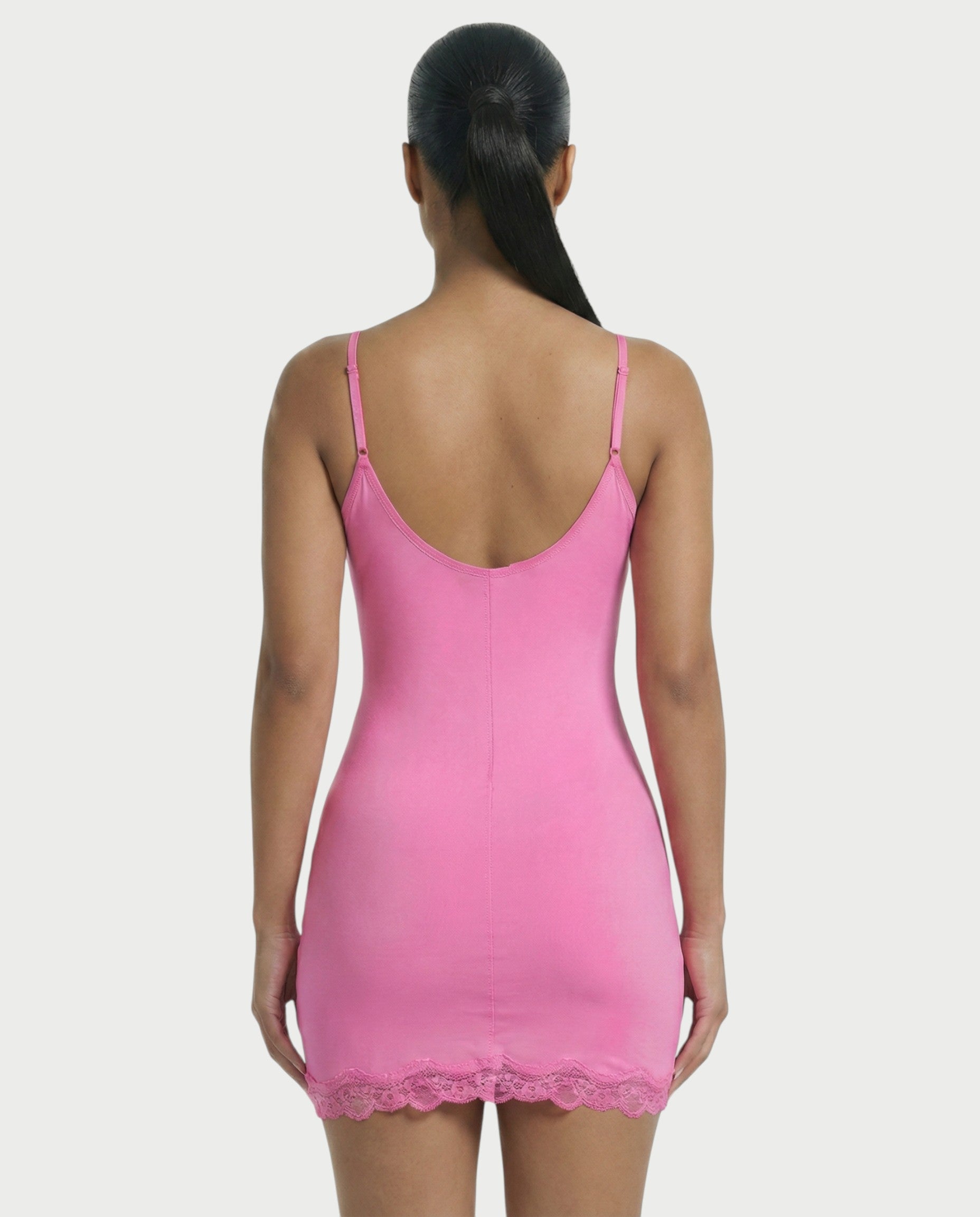MEVAYA Lace-Trim Cami Bodycon Mini Dress
