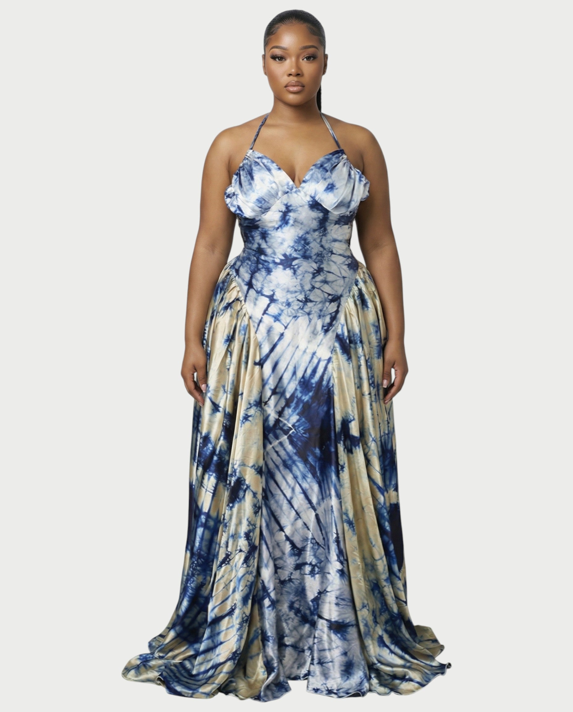 VAYLA Satin Flowy Maxi Dress