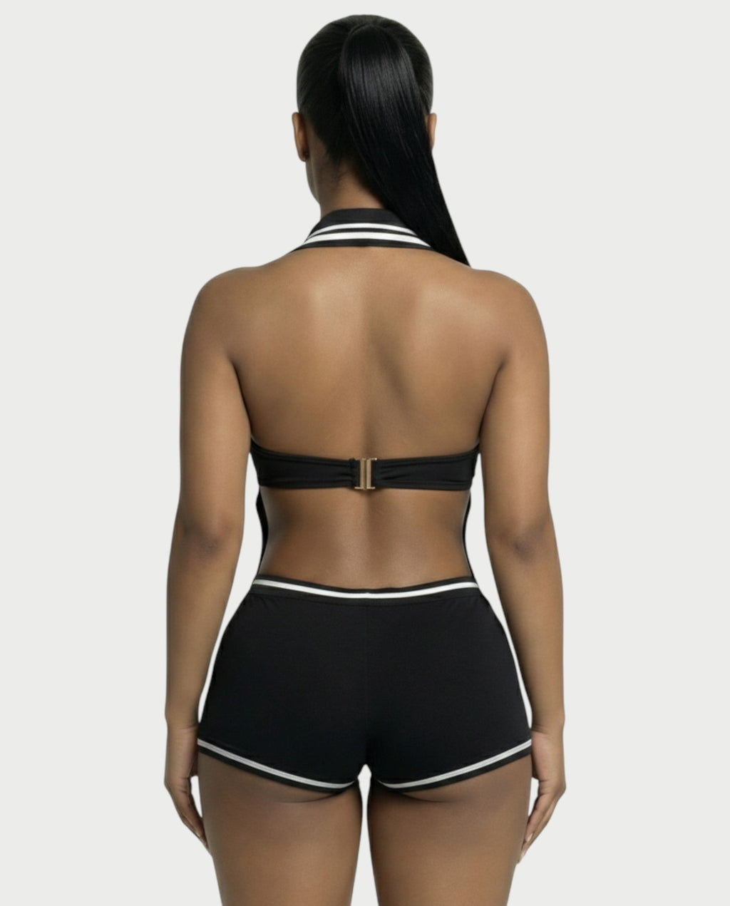 JEYNE Backless Halter Sleeveless Romper