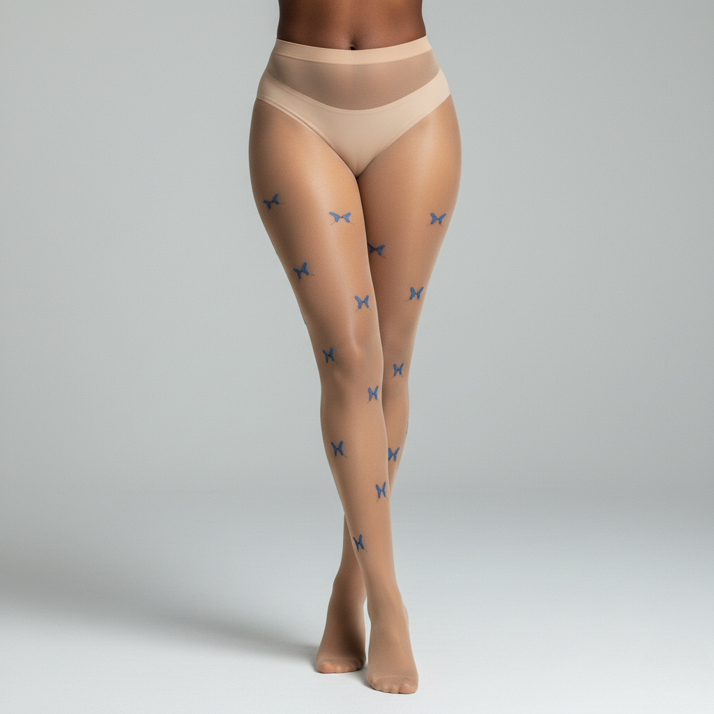 CERYN Sheer Butterfly Pattern Tights