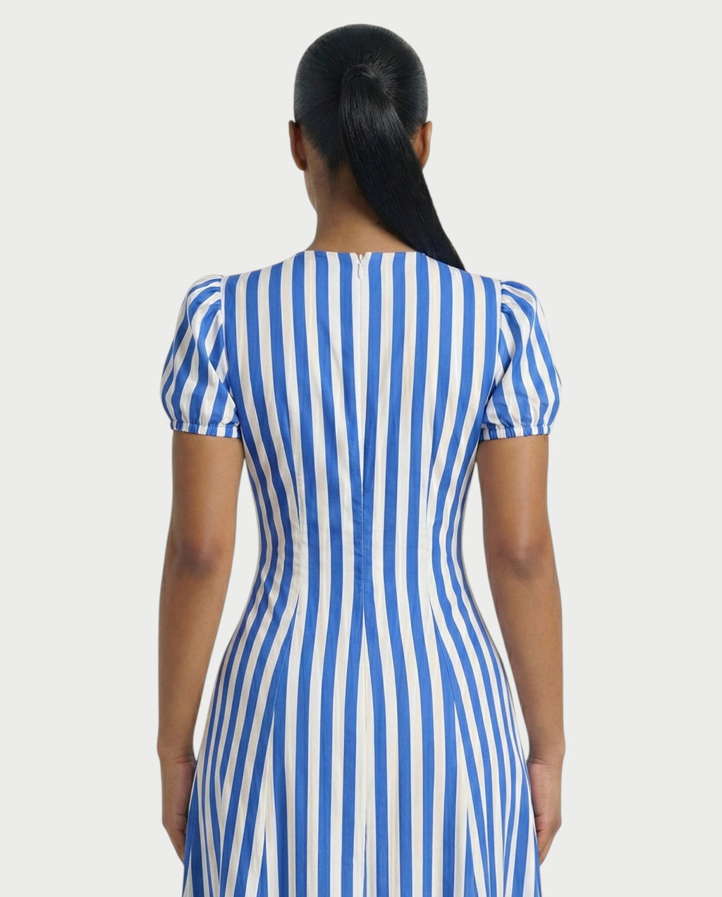 SAHARA Striped Puff Sleeves Maxi Dress