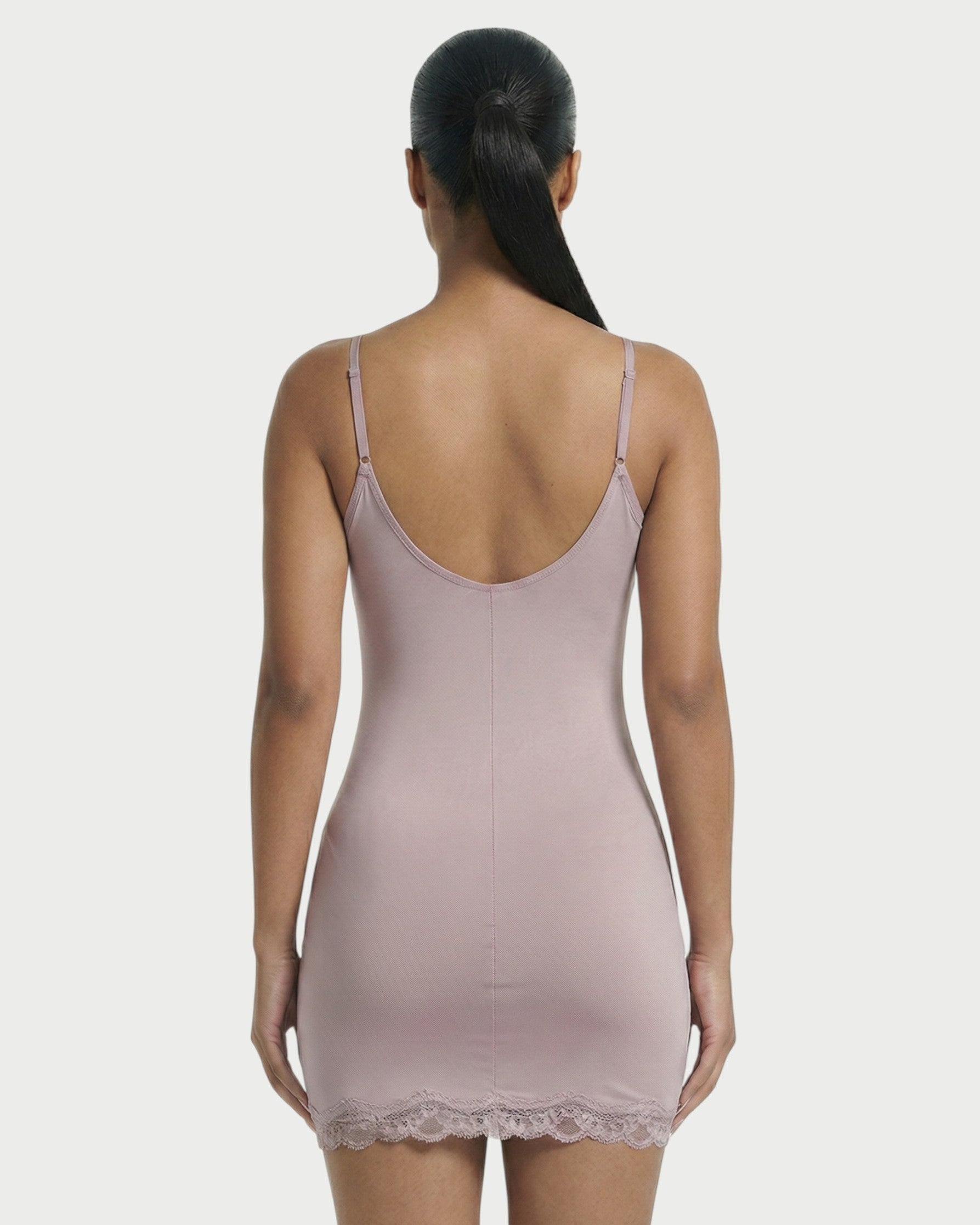 MEVAYA Lace-Trim Cami Bodycon Mini Dress