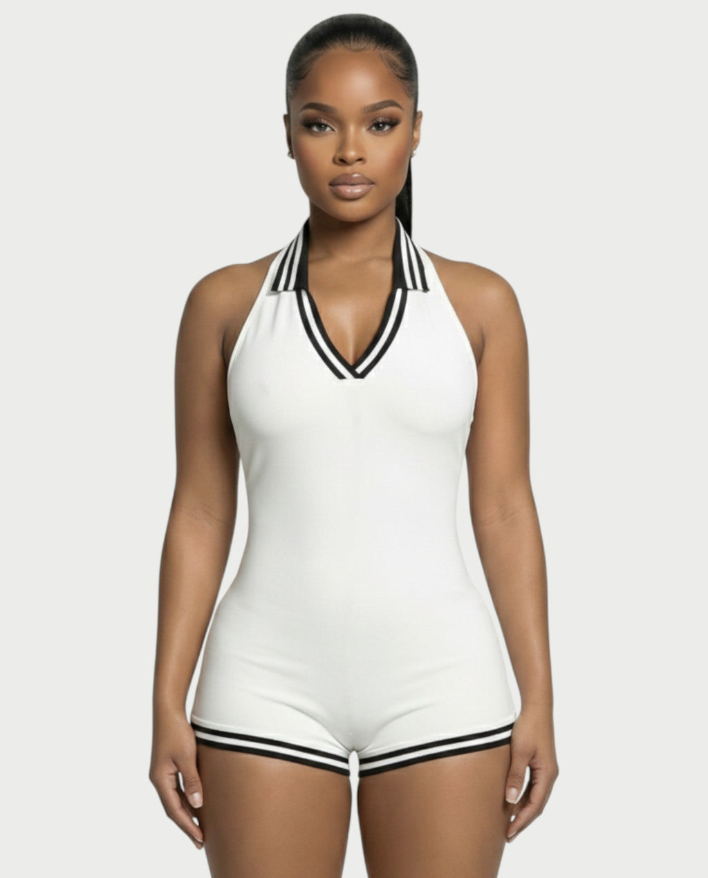 JEYNE Backless Halter Sleeveless Romper