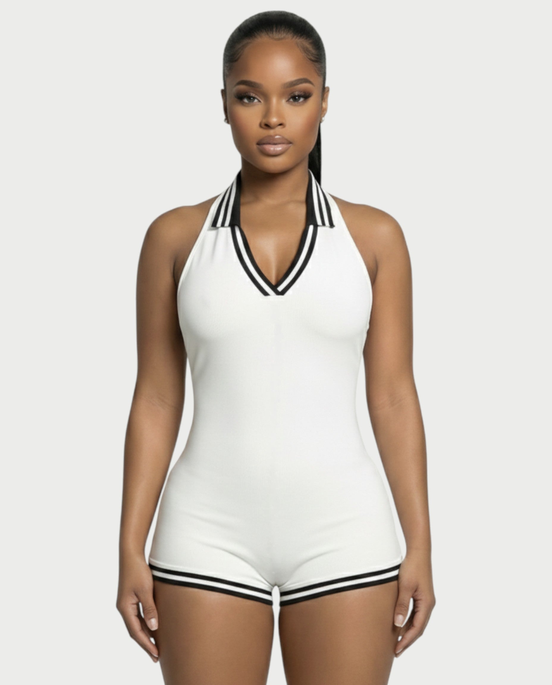 JEYNE Backless Halter Sleeveless Romper