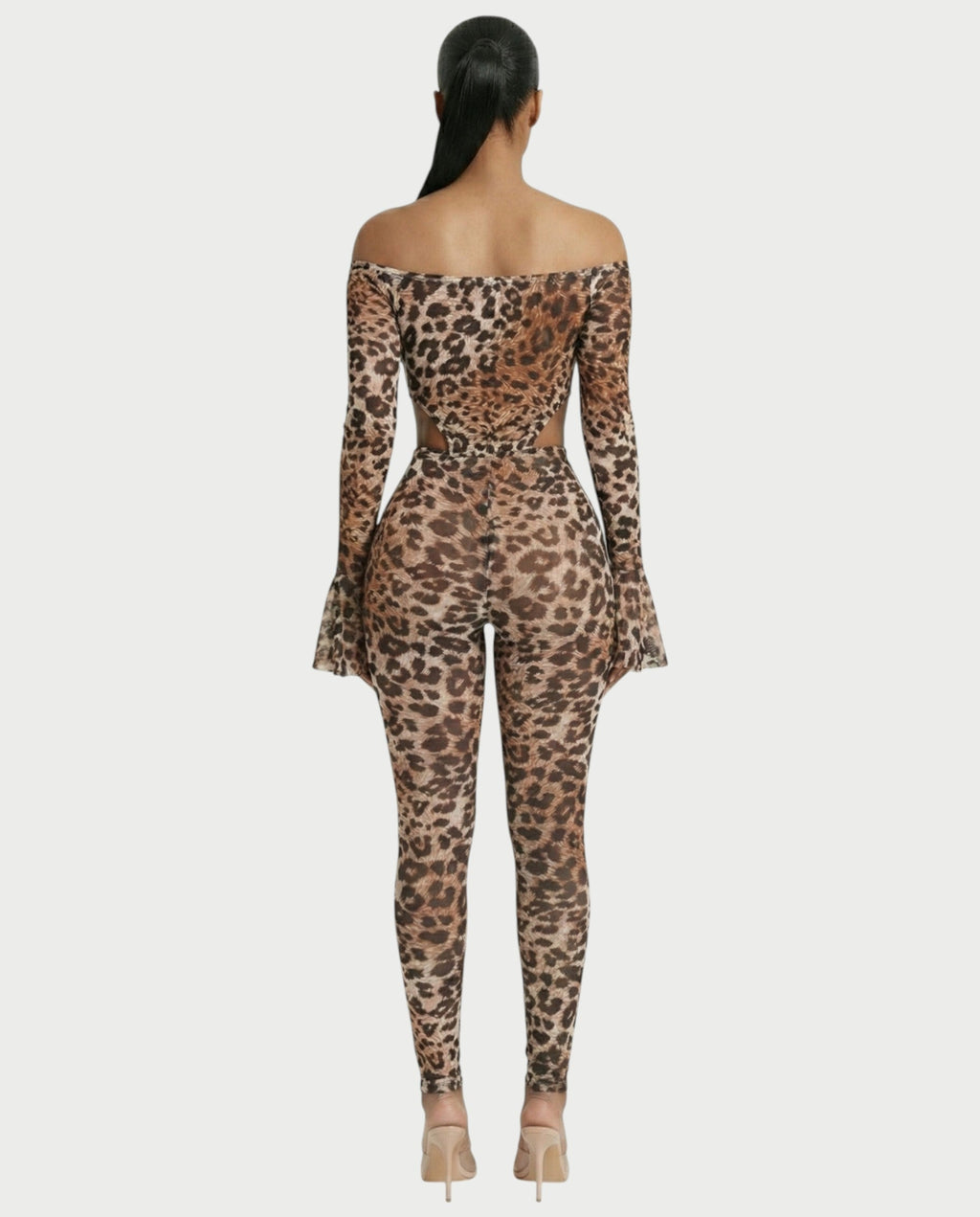 LIBRA Leopard Print Off Shoulder Set