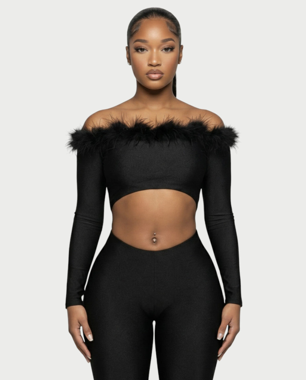 RAELYN Feather Trimmed Jumpsuit
