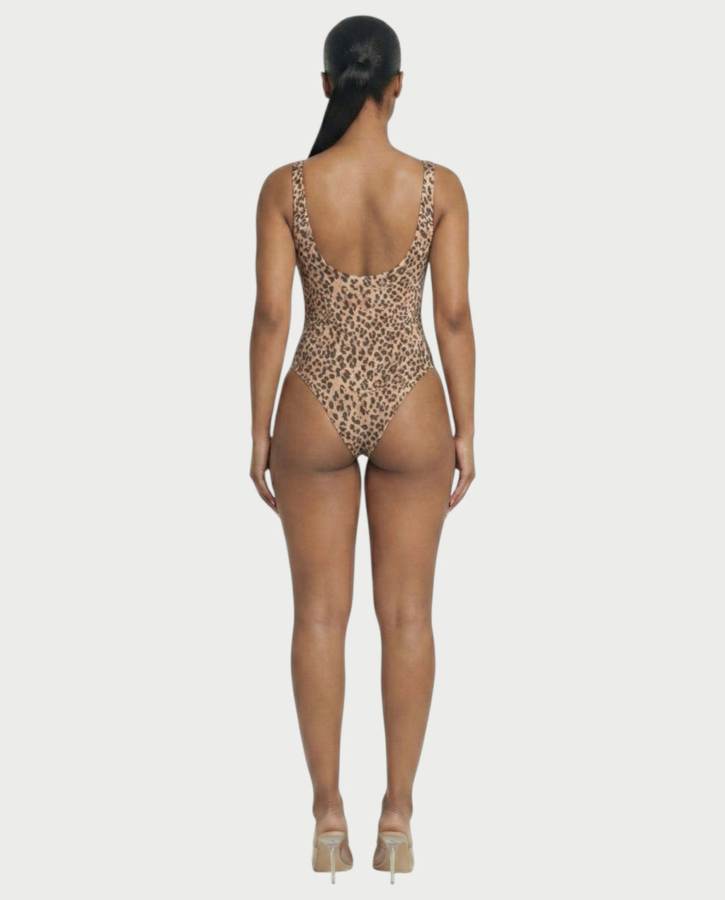 Patterned Scoop Neck Bodysuit