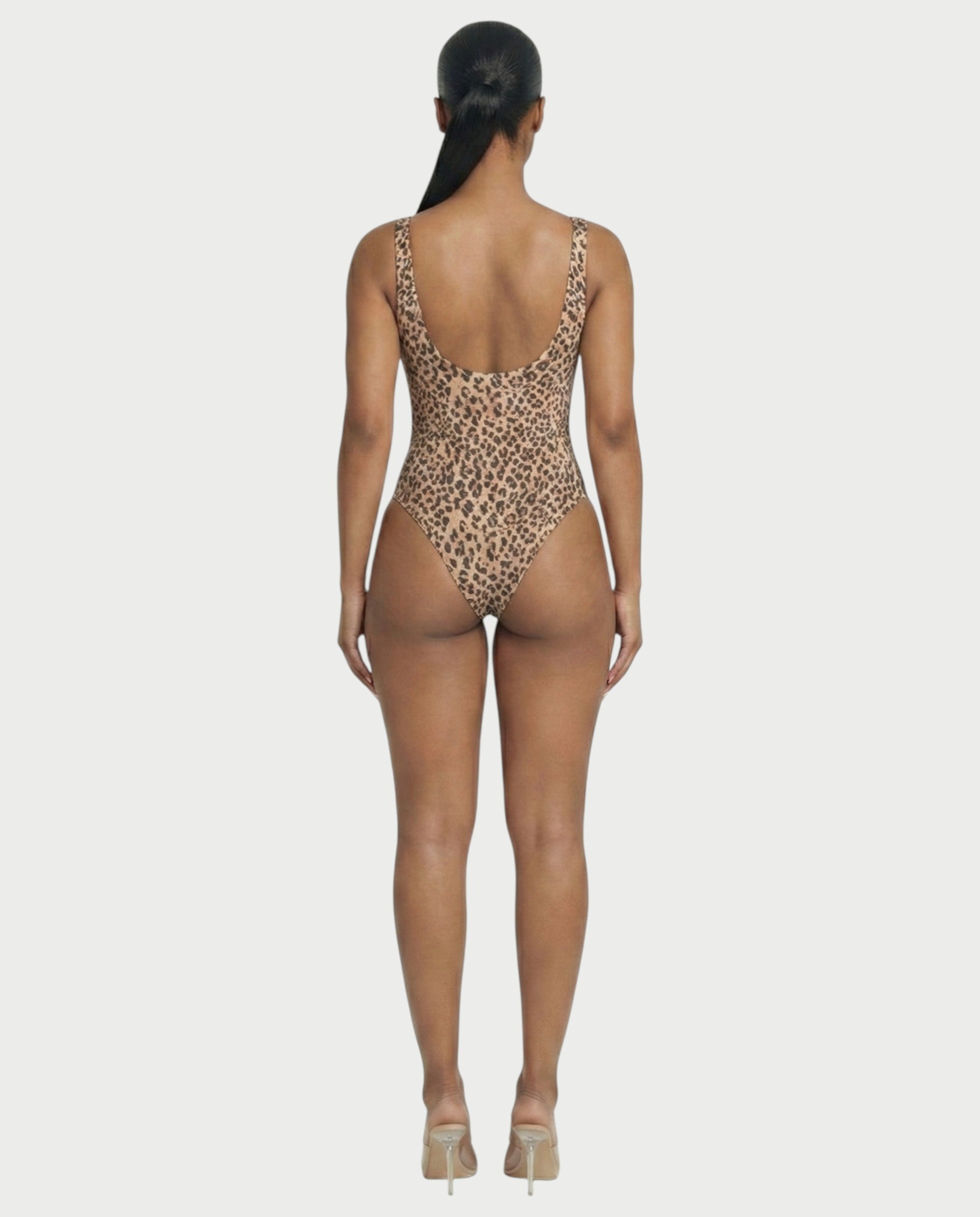Patterned Scoop Neck Bodysuit