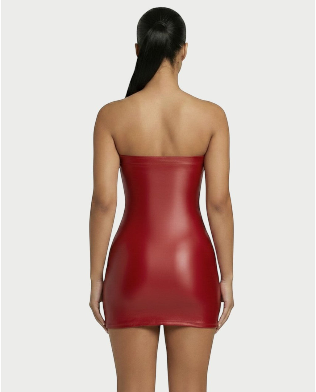 EVELORE Satin Tube Bodycon Mini Dress