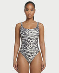 Patterned Scoop Neck Bodysuit