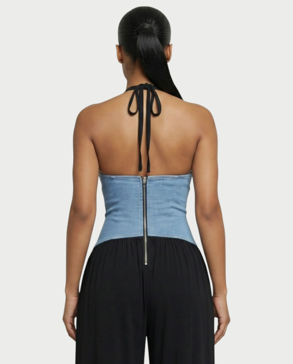 AMARIS Halter Neck Backless Wide Leg Jumpsuit