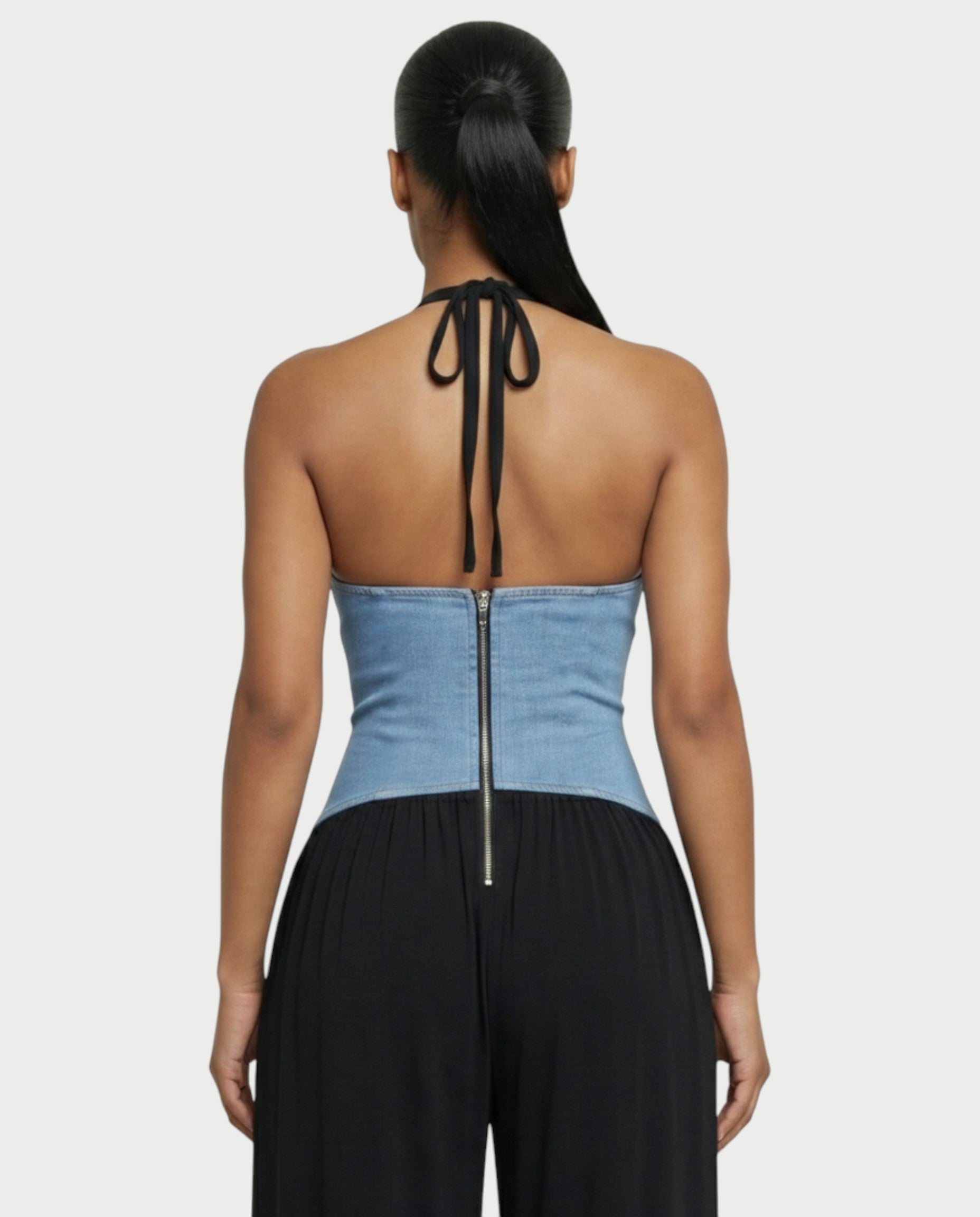 AMARIS Halter Neck Backless Wide Leg Jumpsuit