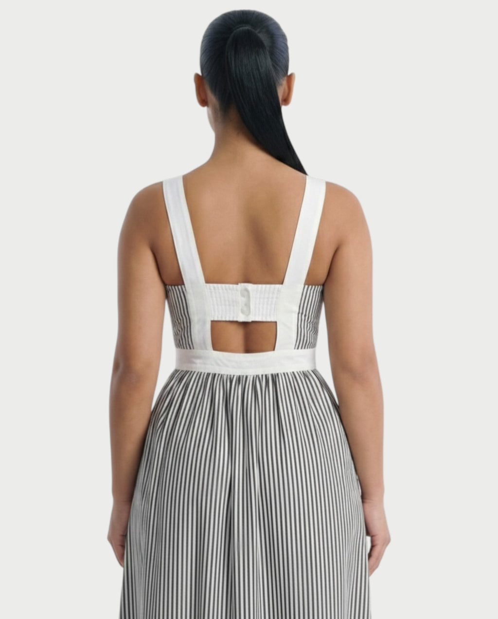 TALYA Striped deep V-neck Maxi Dress