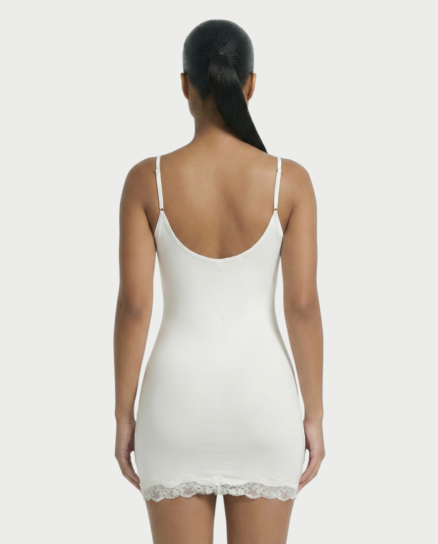 MEVAYA Lace-Trim Cami Bodycon Mini Dress