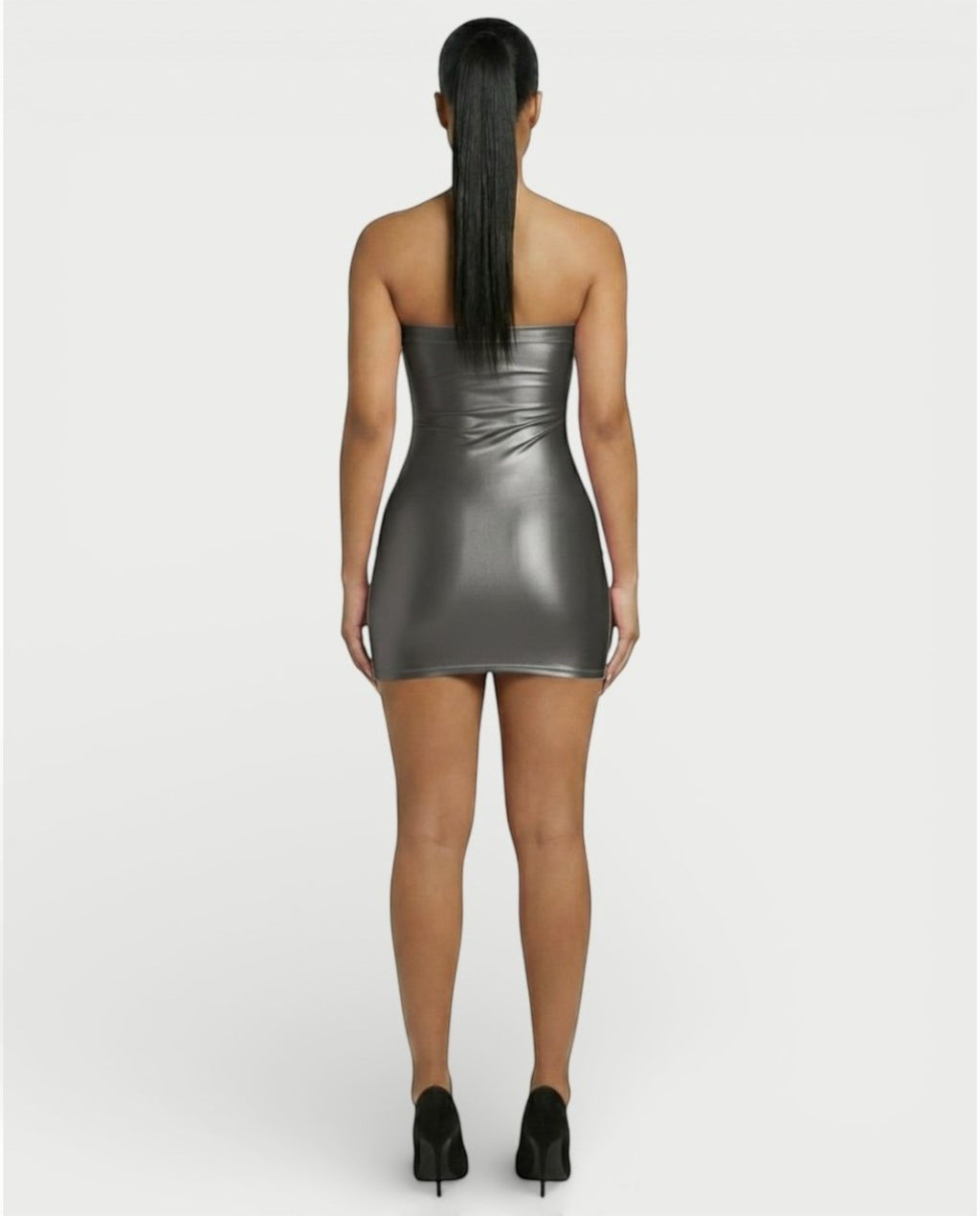 EVELORE Satin Tube Bodycon Mini Dress