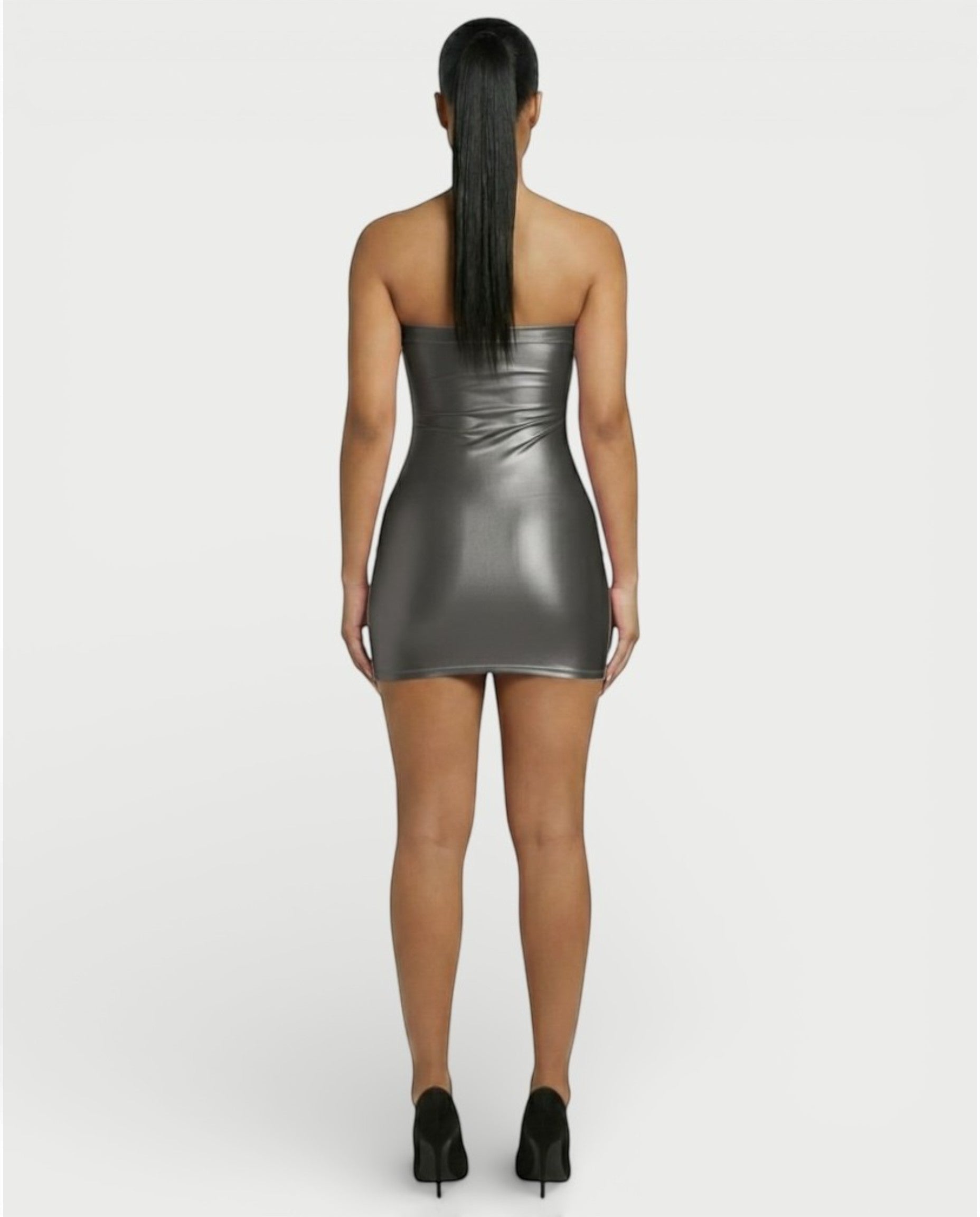 EVELORE Satin Tube Bodycon Mini Dress