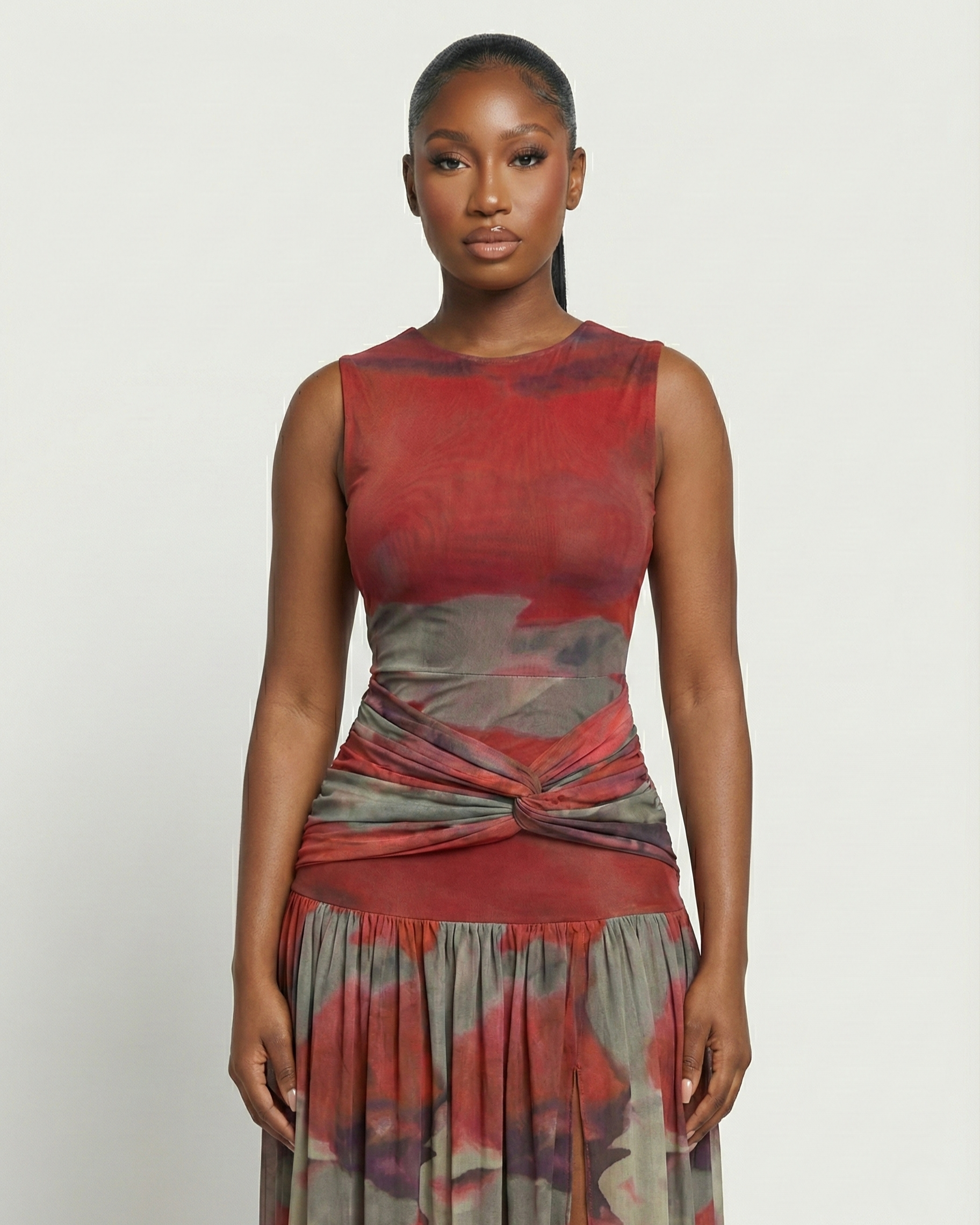 NAIRA Twisted Waist Maxi Dress