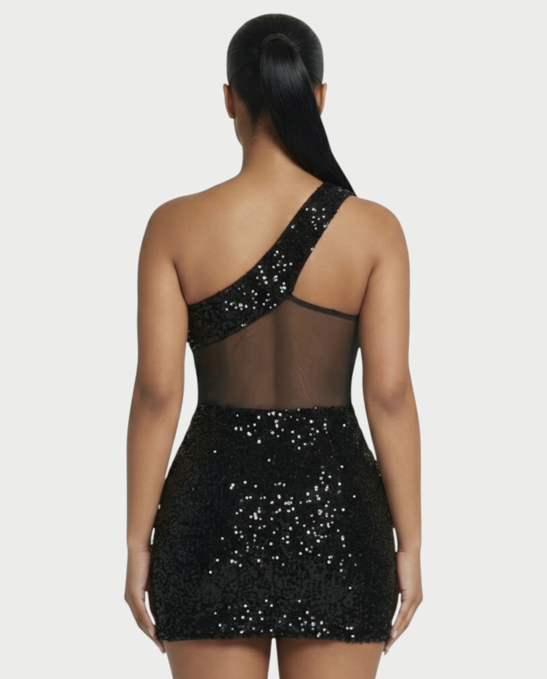SARA One-shoulder Sequin Mini Dress