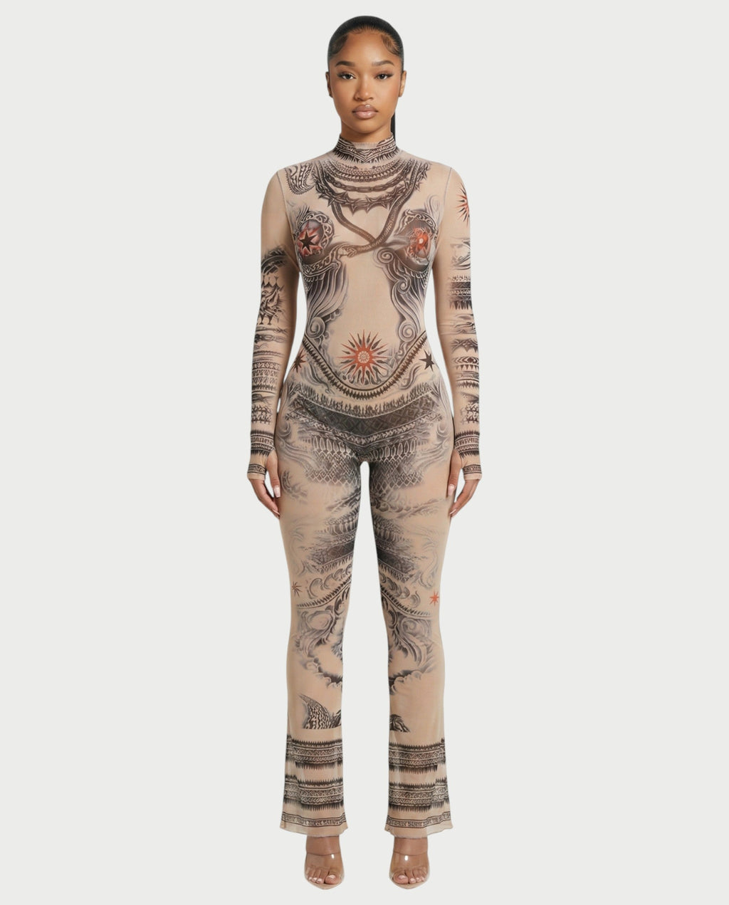 KORI Mesh Printed Jumpsuit