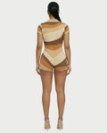 ELLAY Knit Abstract Print Romper