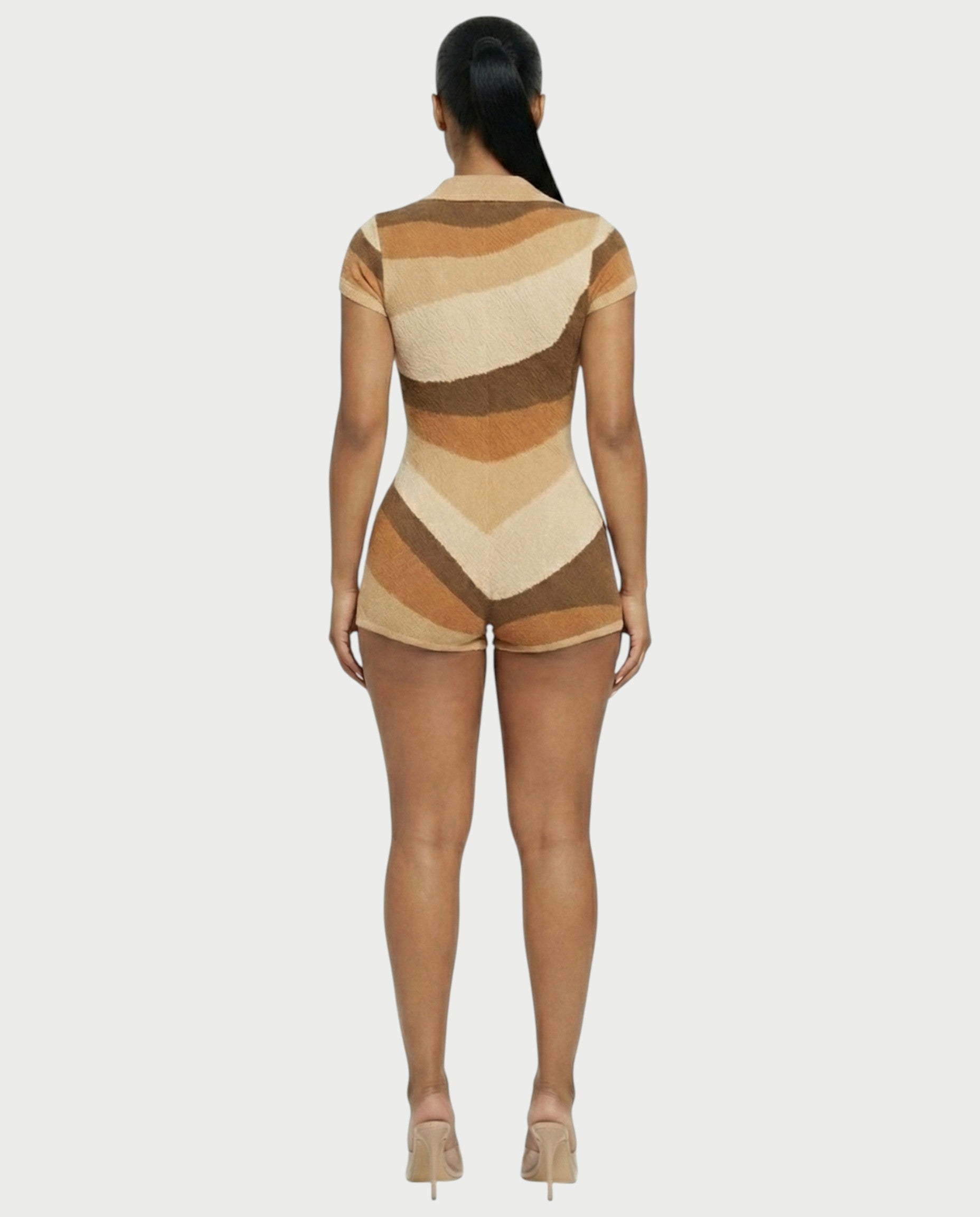 ELLAY Knit Abstract Print Romper