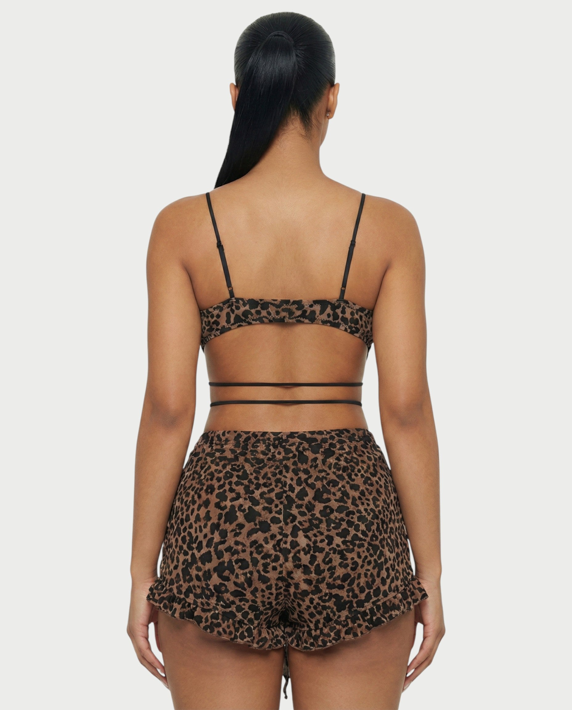 NYLA Leopard Velvet Ruffle Romper