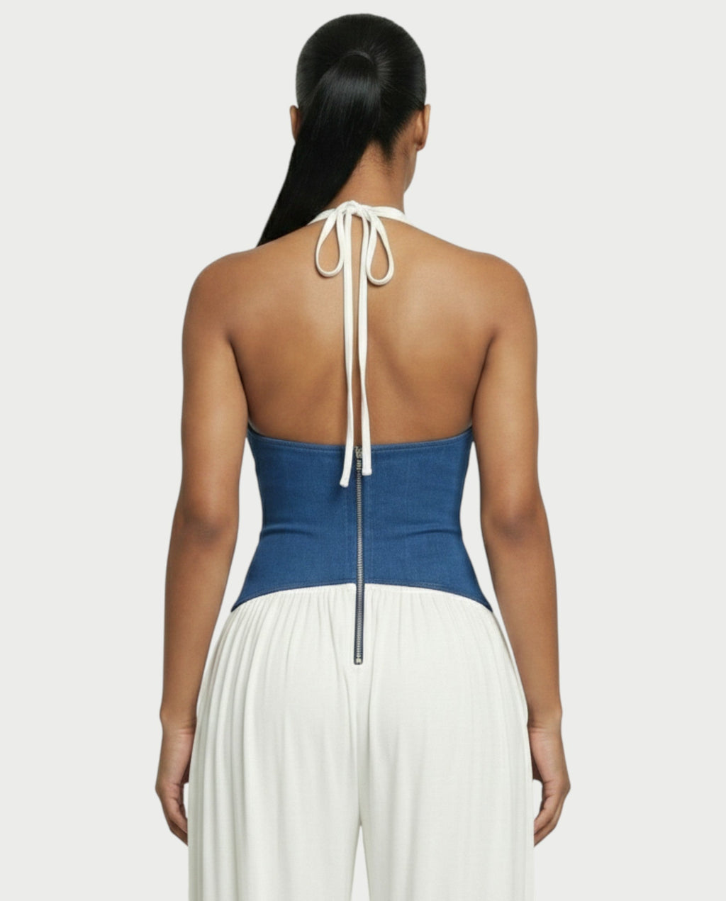 AMARIS Halter Neck Backless Wide Leg Jumpsuit