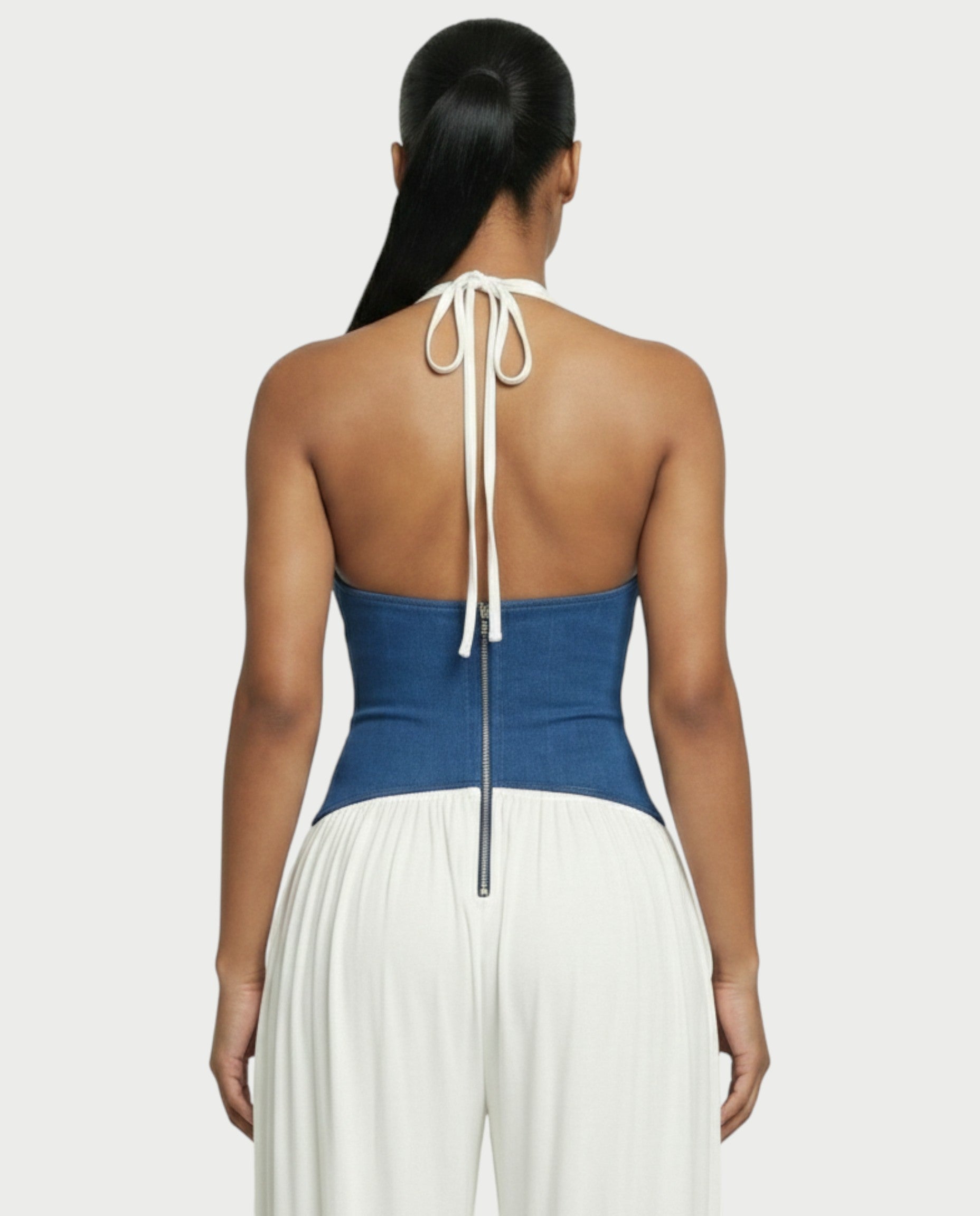 AMARIS Halter Neck Backless Wide Leg Jumpsuit