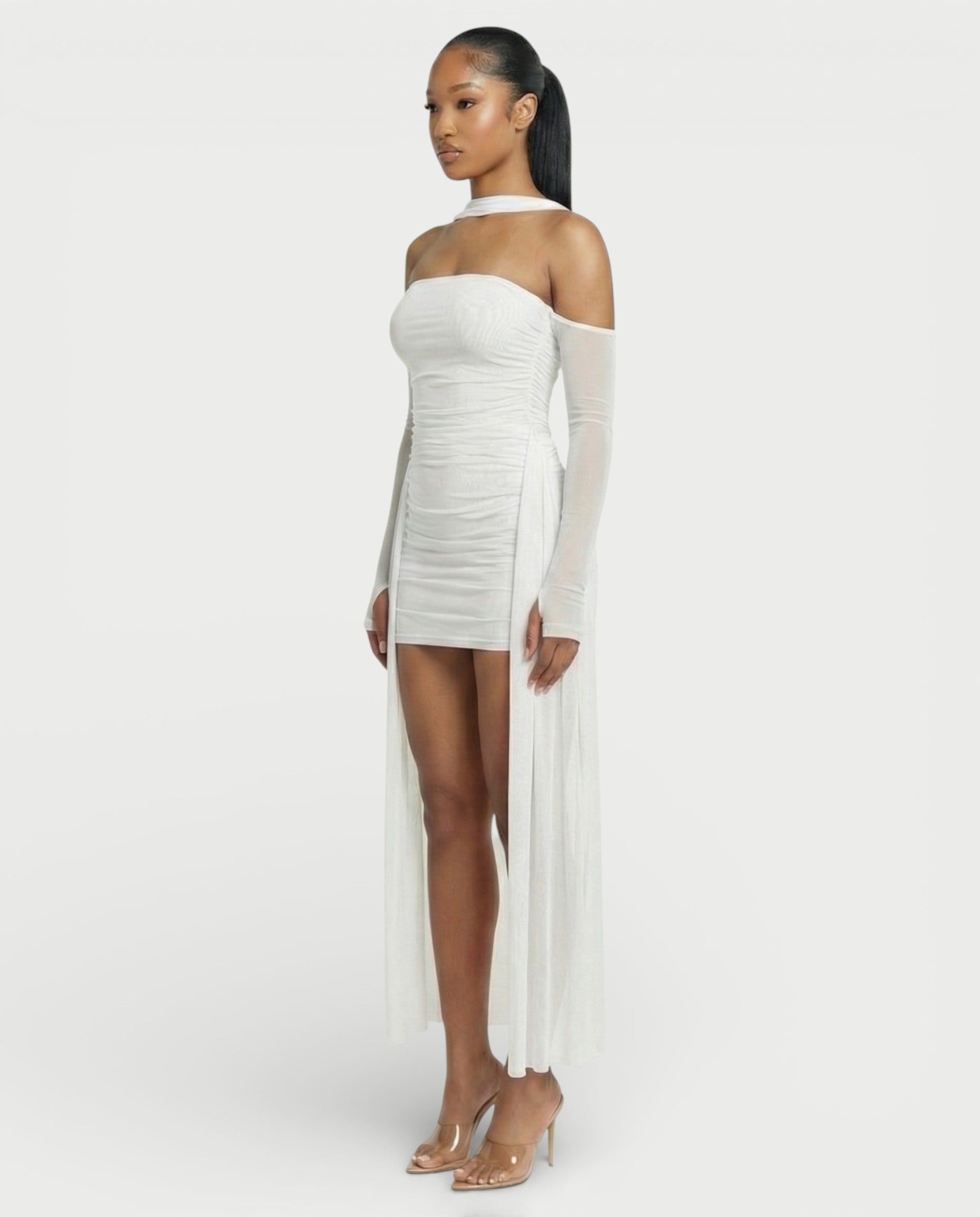 ANNE Strapless Mesh Mini Dress