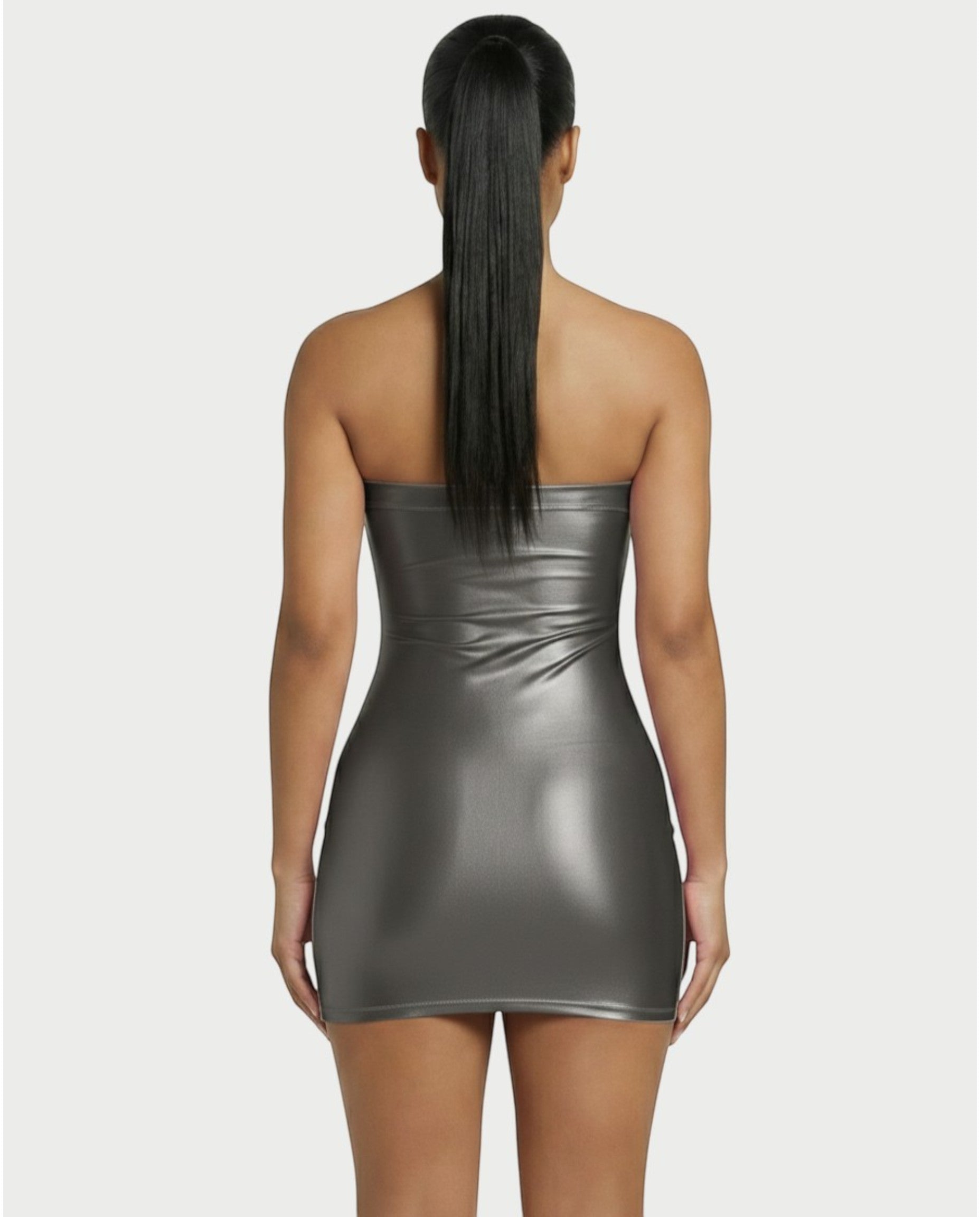 EVELORE Satin Tube Bodycon Mini Dress