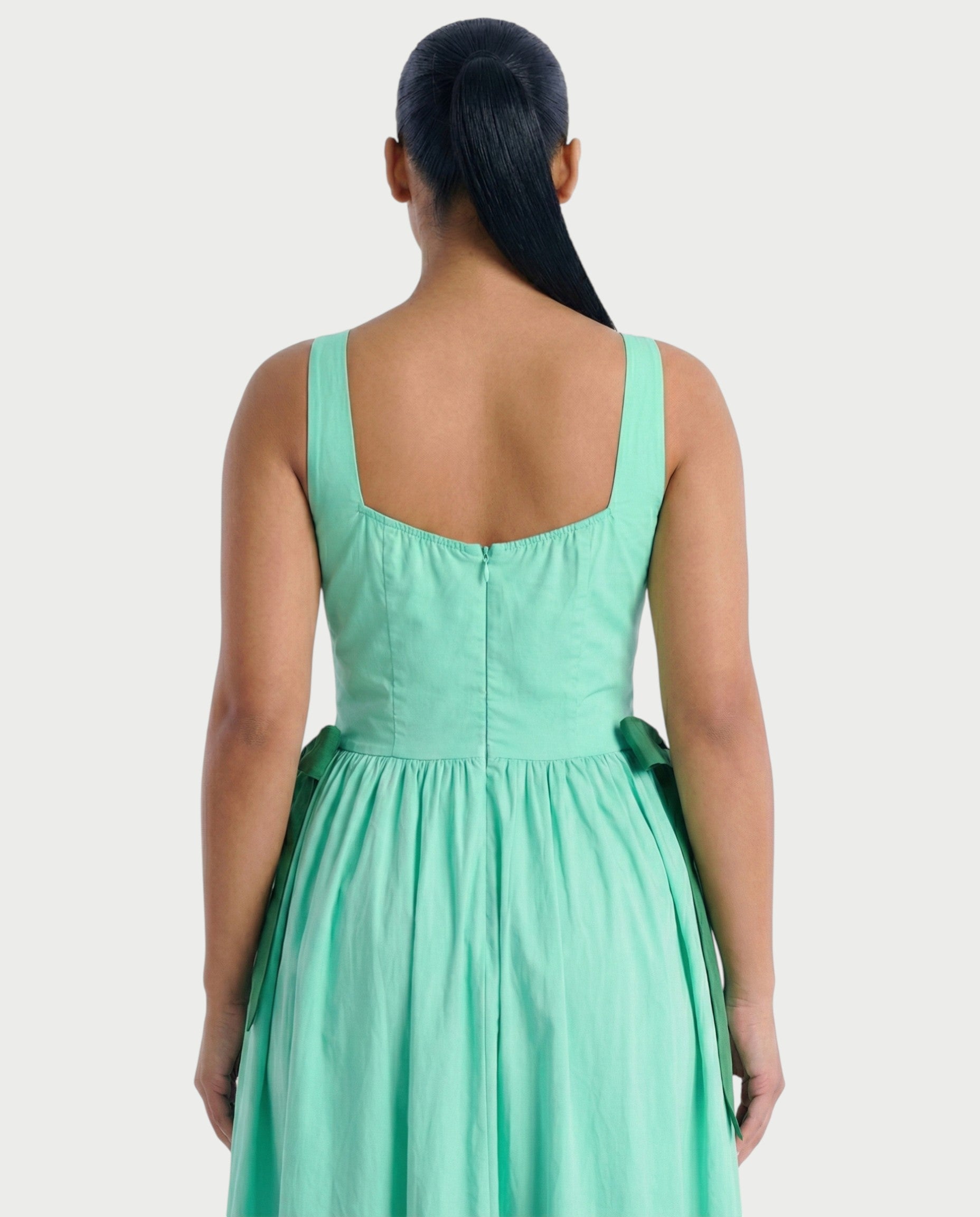 VESSIRA Ruched Button-Front Maxi Dress