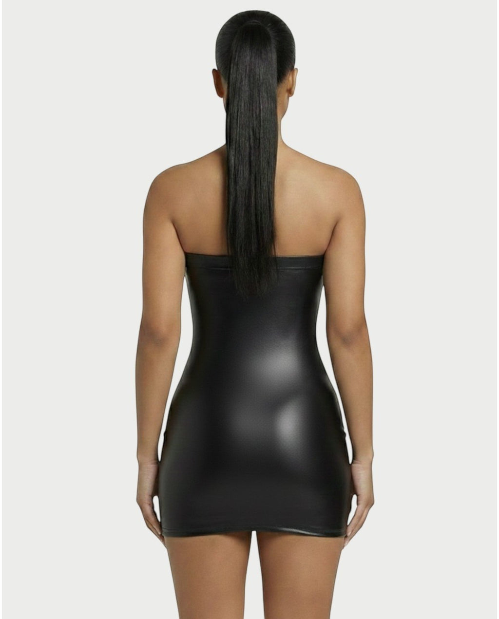 EVELORE Satin Tube Bodycon Mini Dress