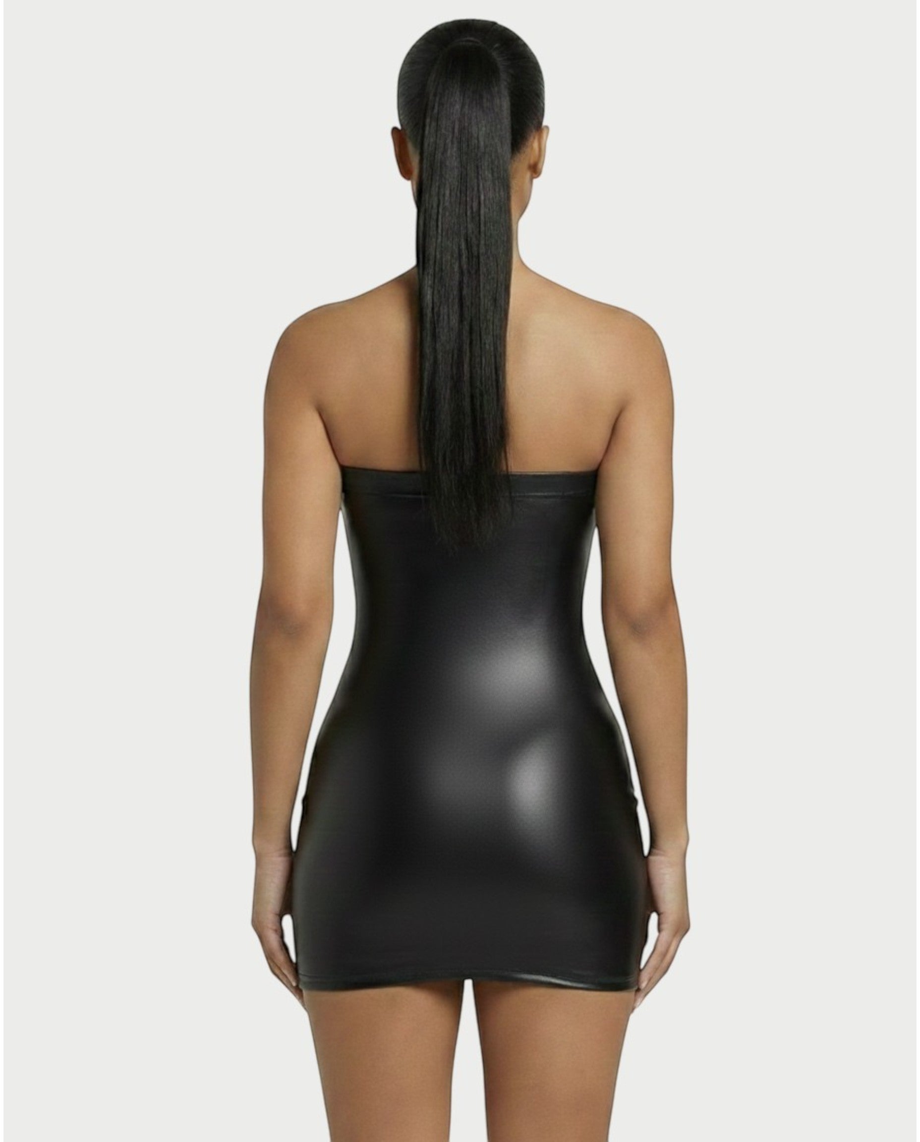 EVELORE Satin Tube Bodycon Mini Dress